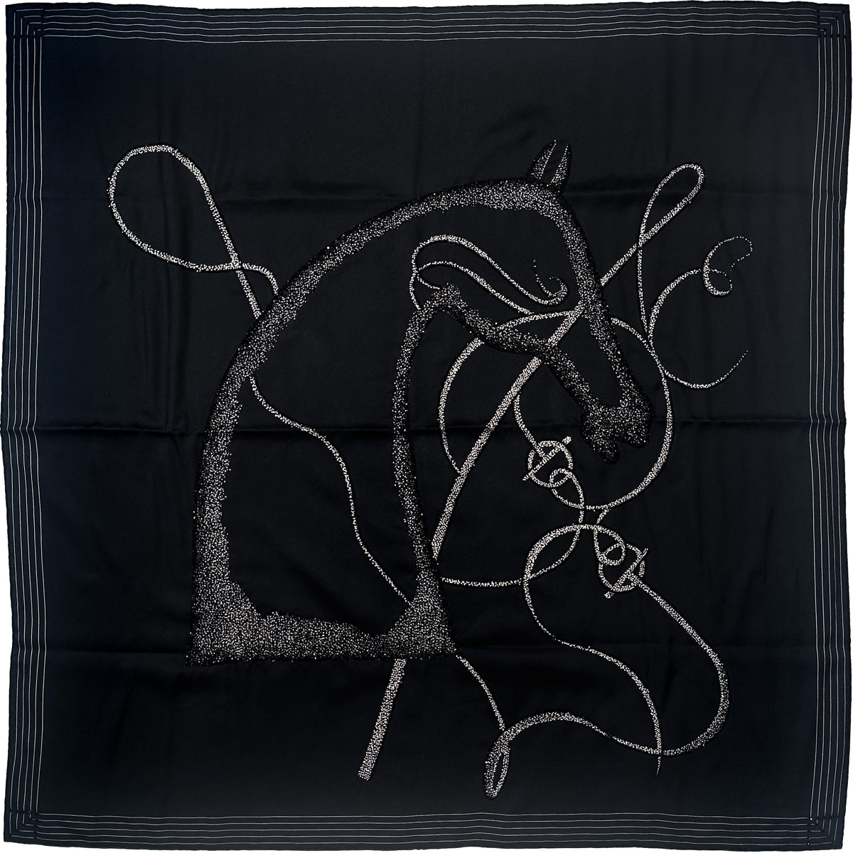 Hermès Cheval de Nuit Exceptional Beaded 90