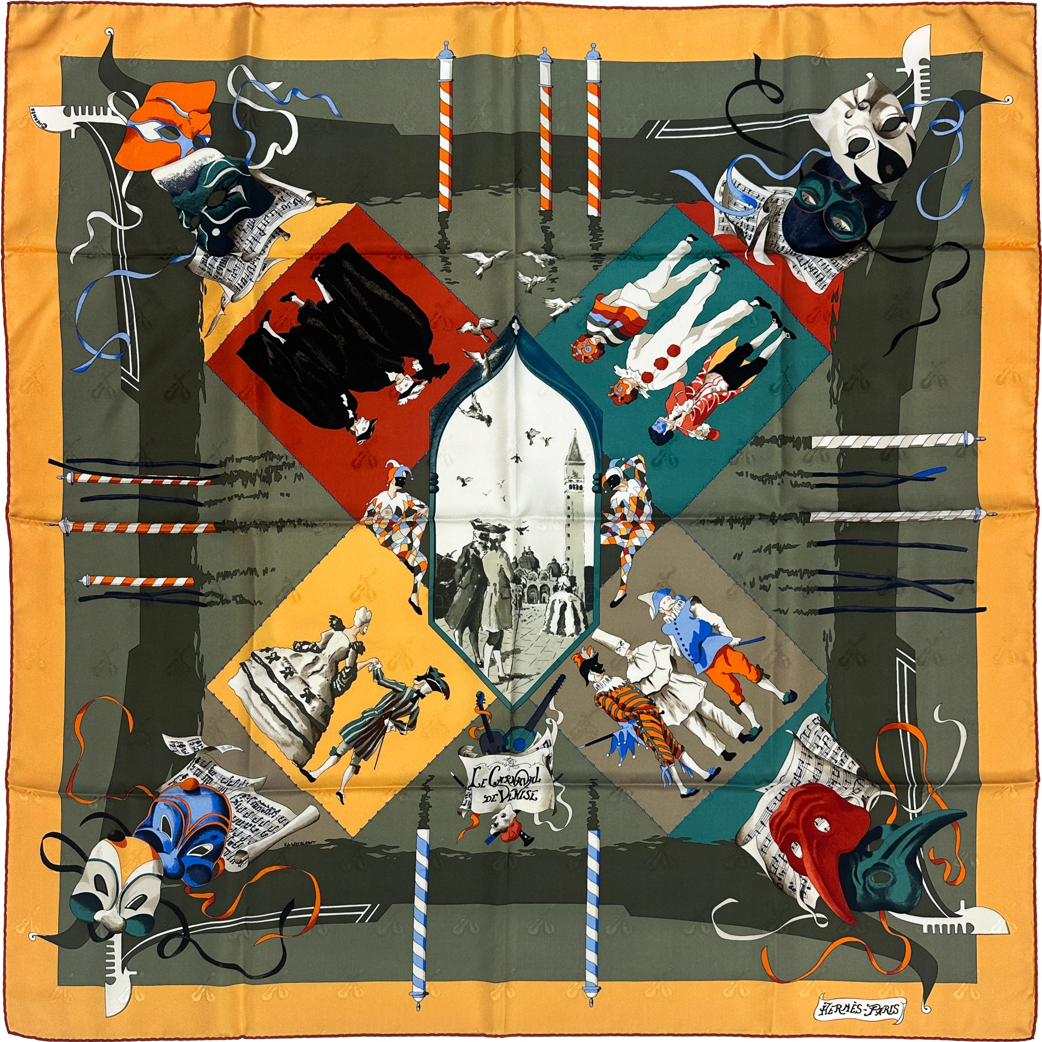 Hermès Le Carnival de Venise First Edition Jacquard 90