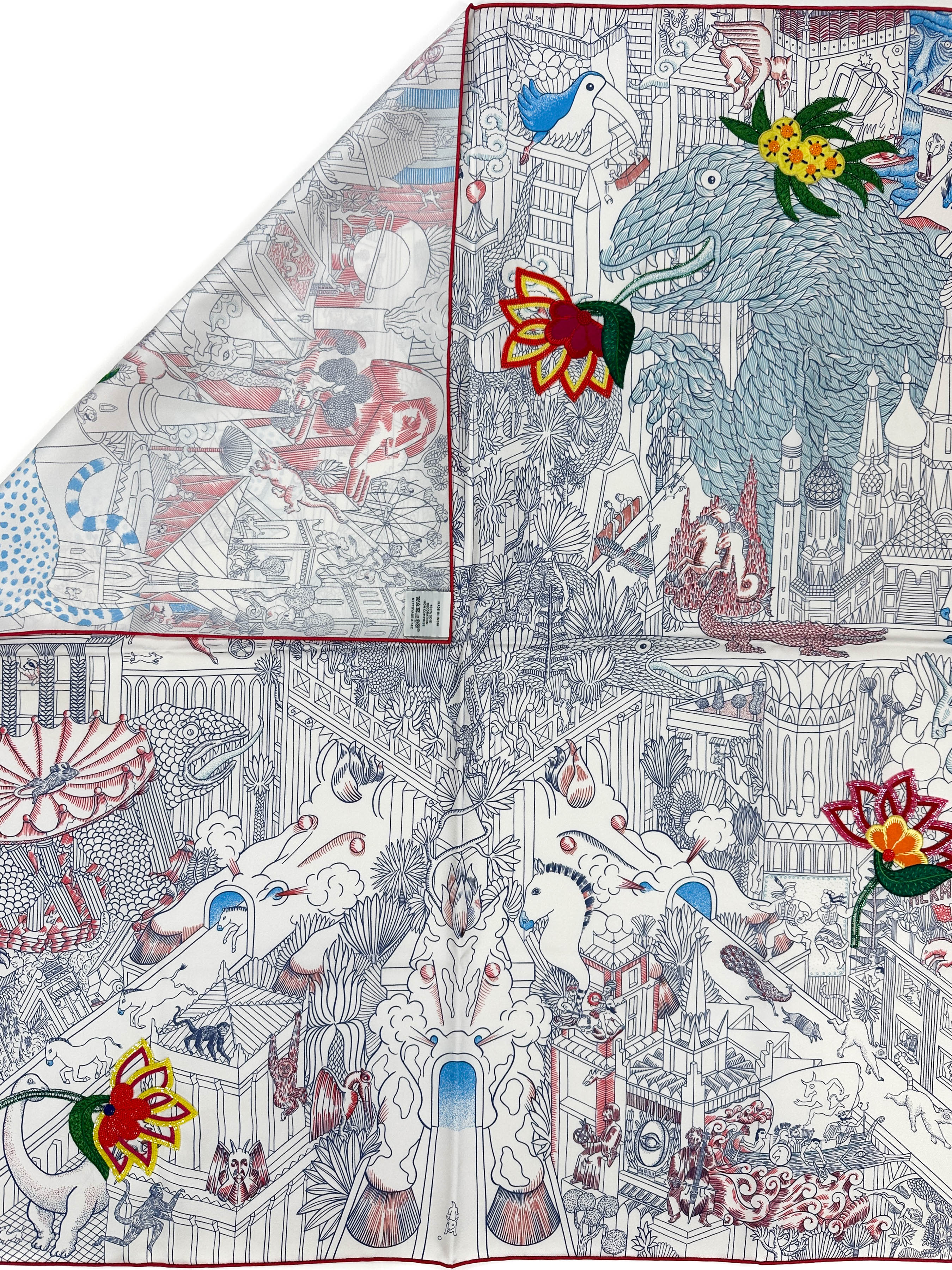Hermès Animapolis Fleuri Beaded Exceptional 90
