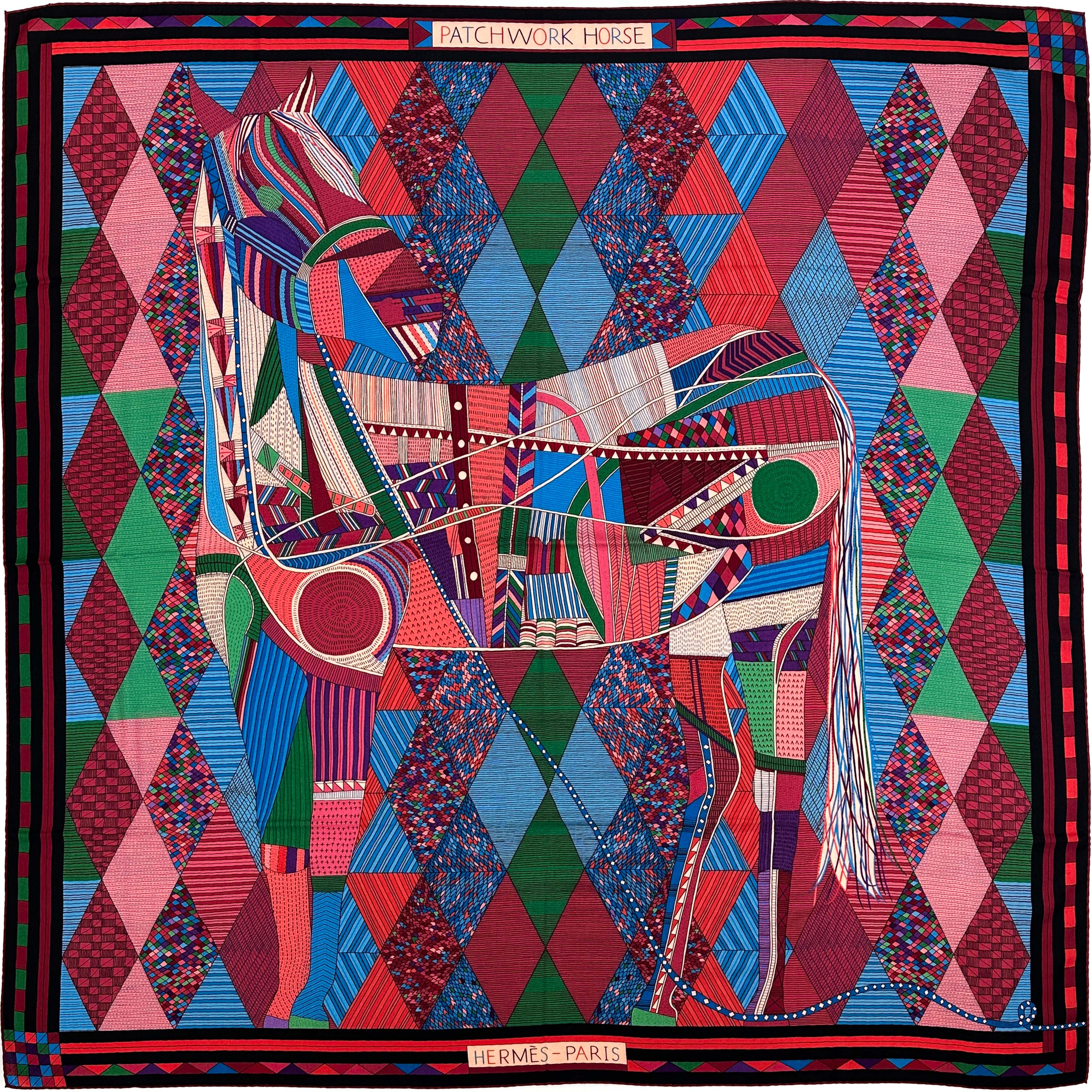 Hermès Patchwork Horse Cashmere Silk 140