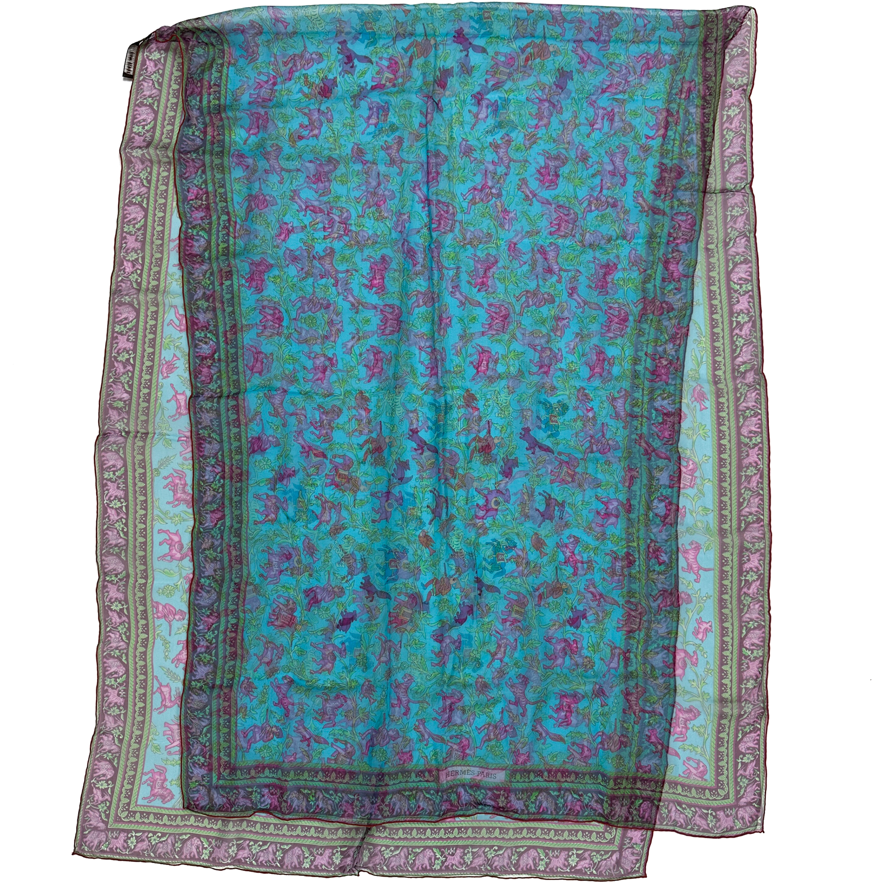 Hermès Chasse en Inde Mousseline Shawl