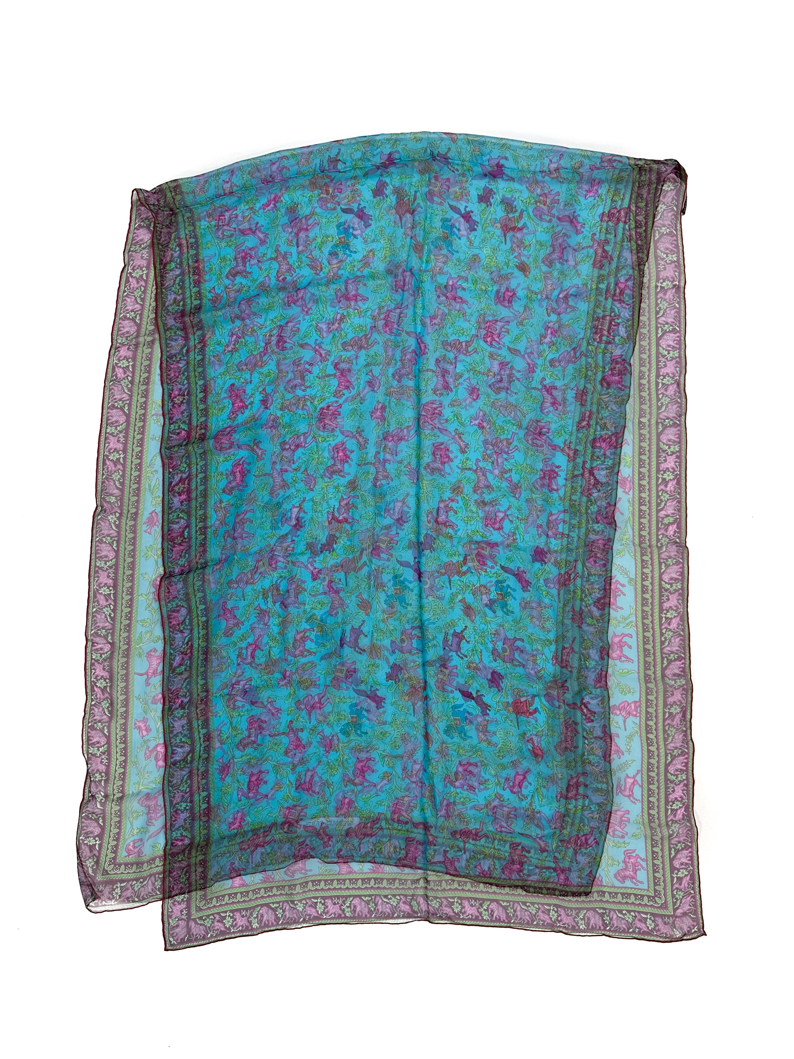 Hermès Chasse en Inde Mousseline Shawl
