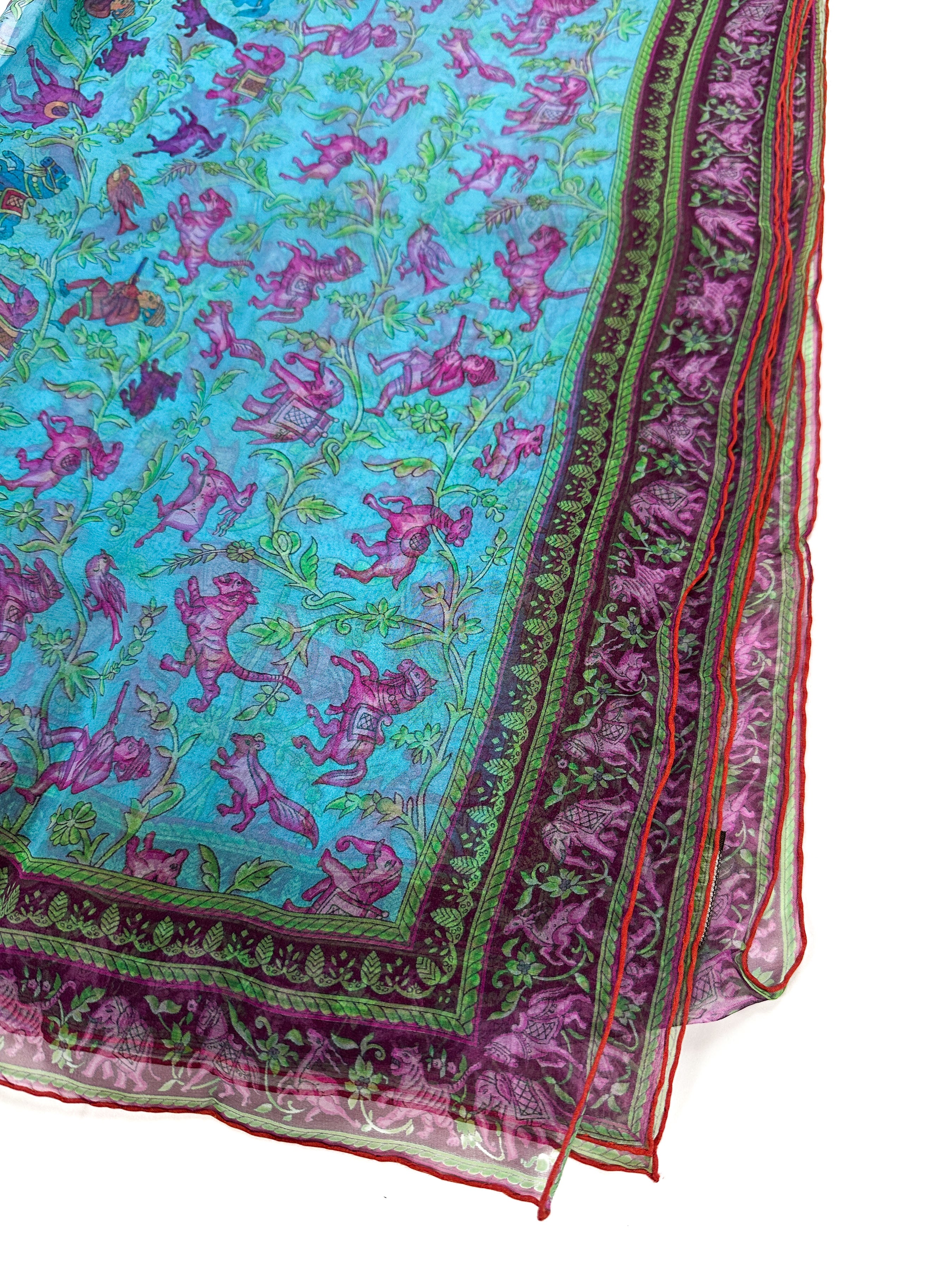 Hermès Chasse en Inde Mousseline Shawl
