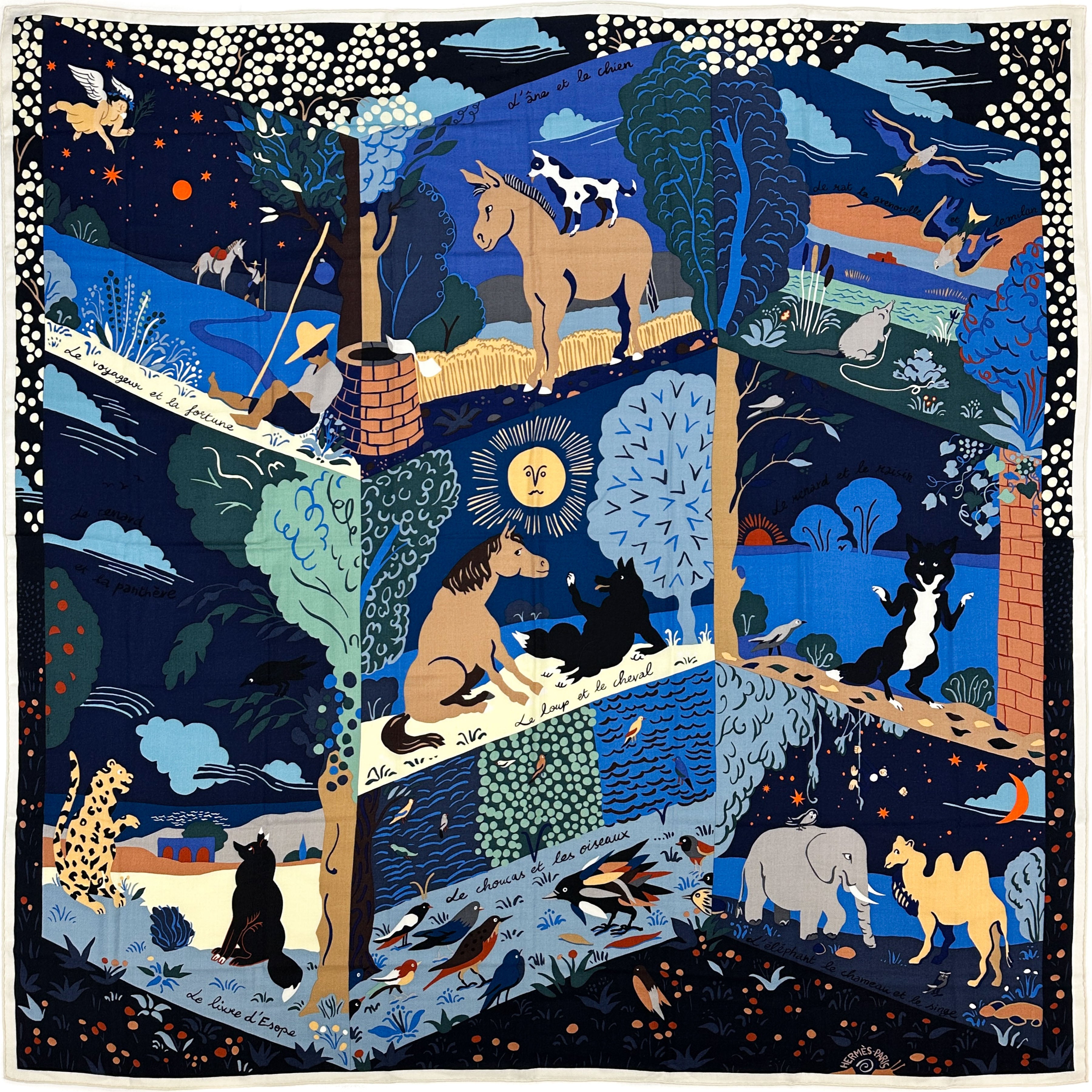 Hermès Le Livre d'Esope Cashmere Silk 140