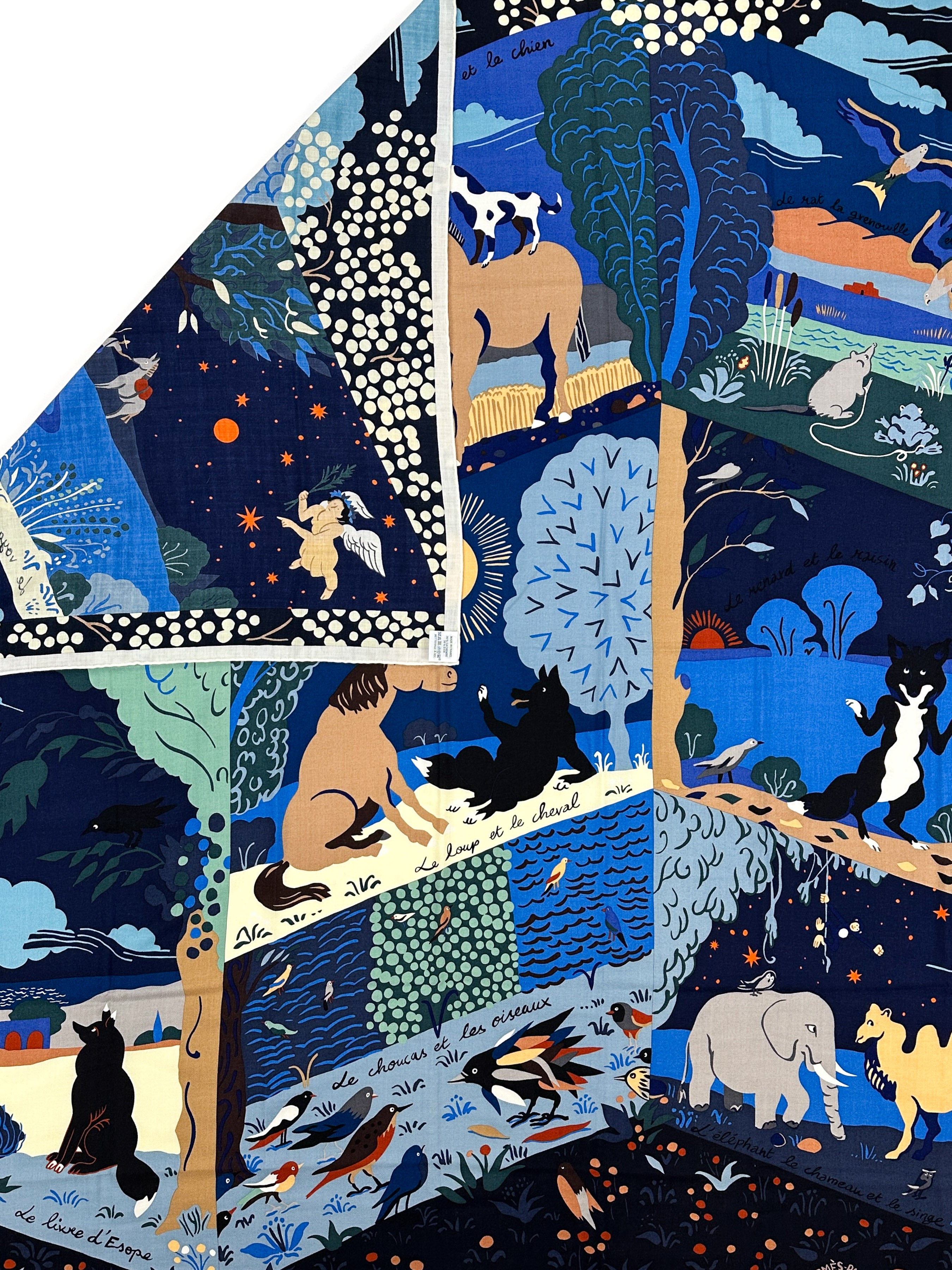 Hermès Le Livre d'Esope Cashmere Silk 140