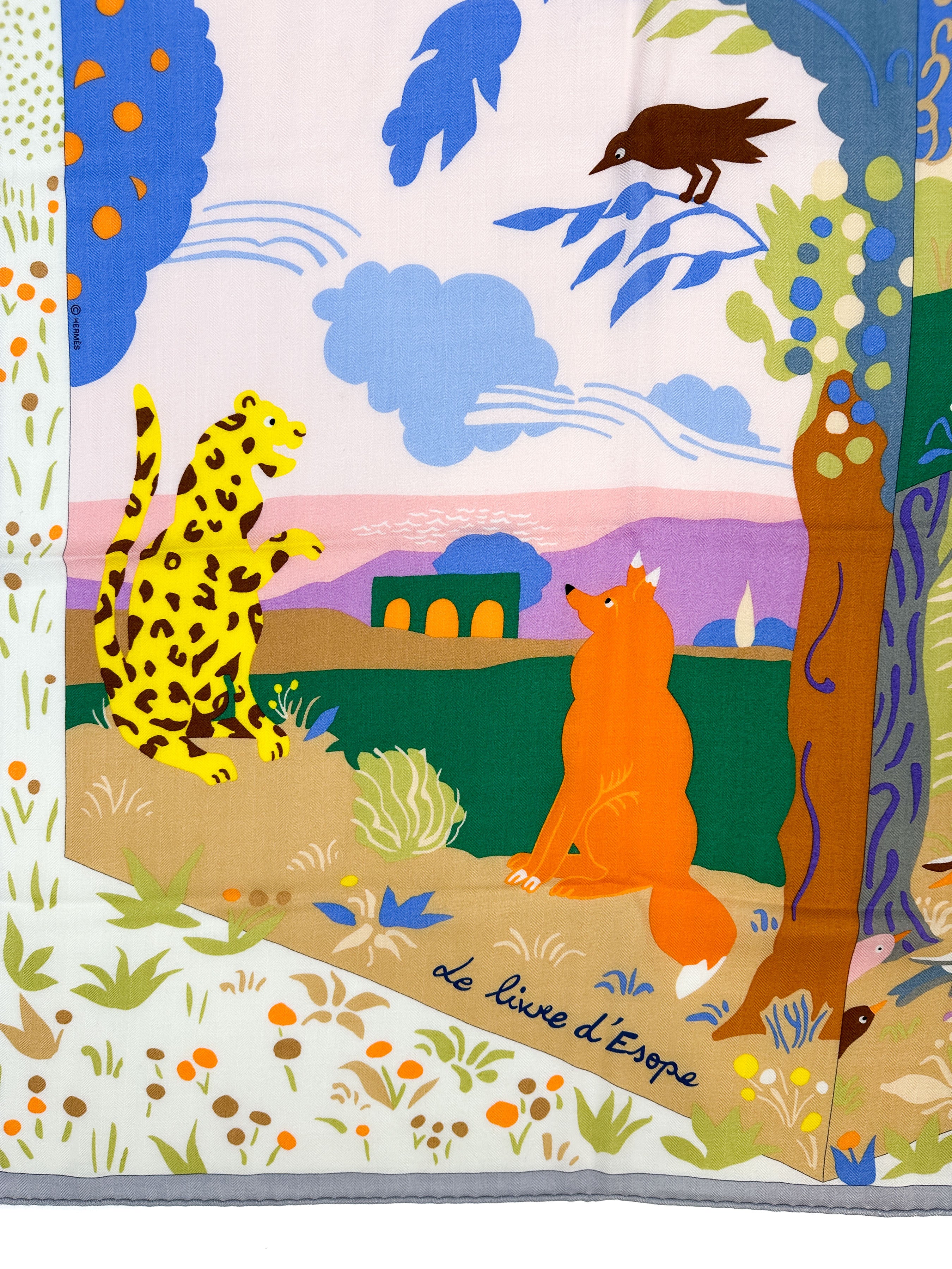 Hermès Le Livre d'Esope Cashmere Silk 140