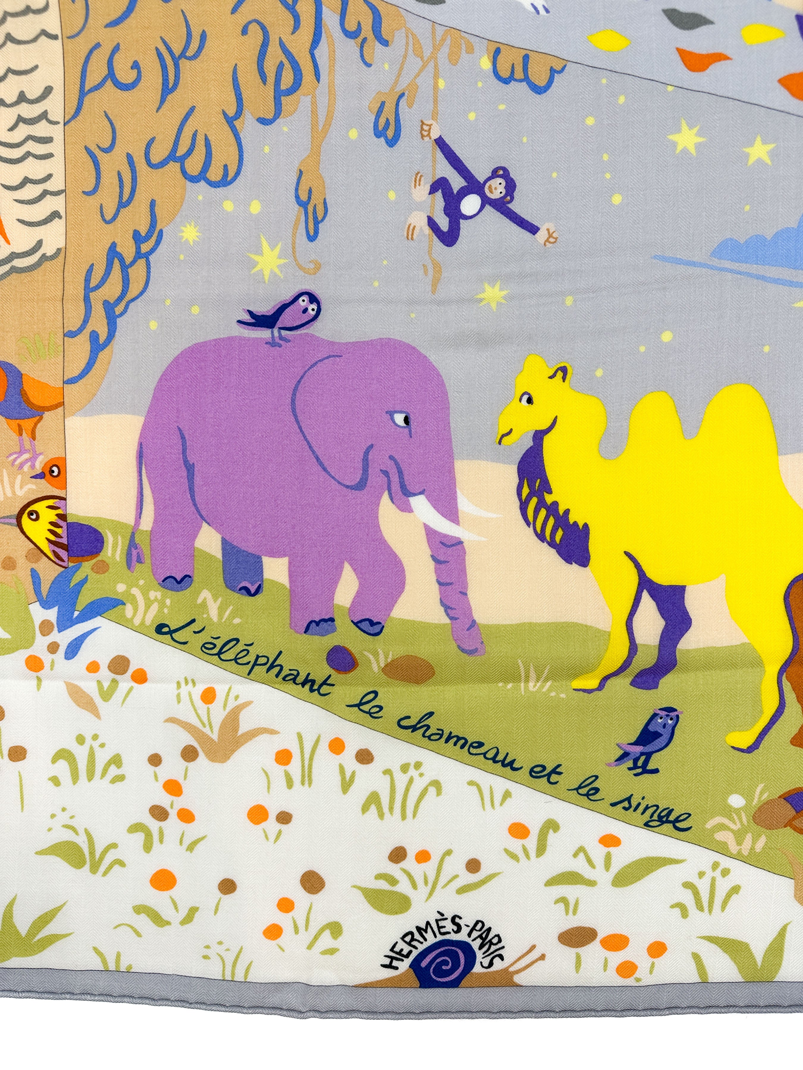 Hermès Le Livre d'Esope Cashmere Silk 140