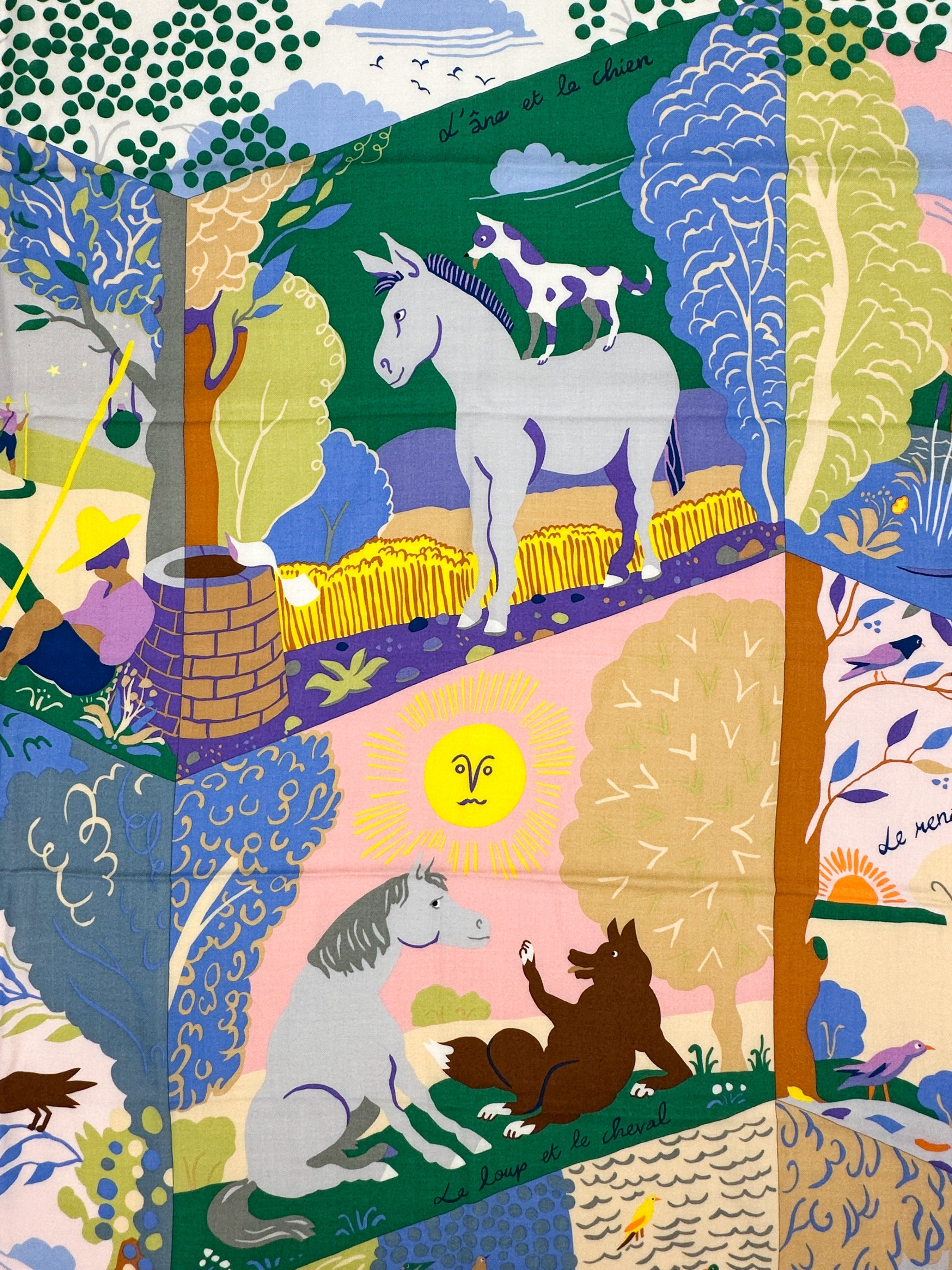 Hermès Le Livre d'Esope Cashmere Silk 140