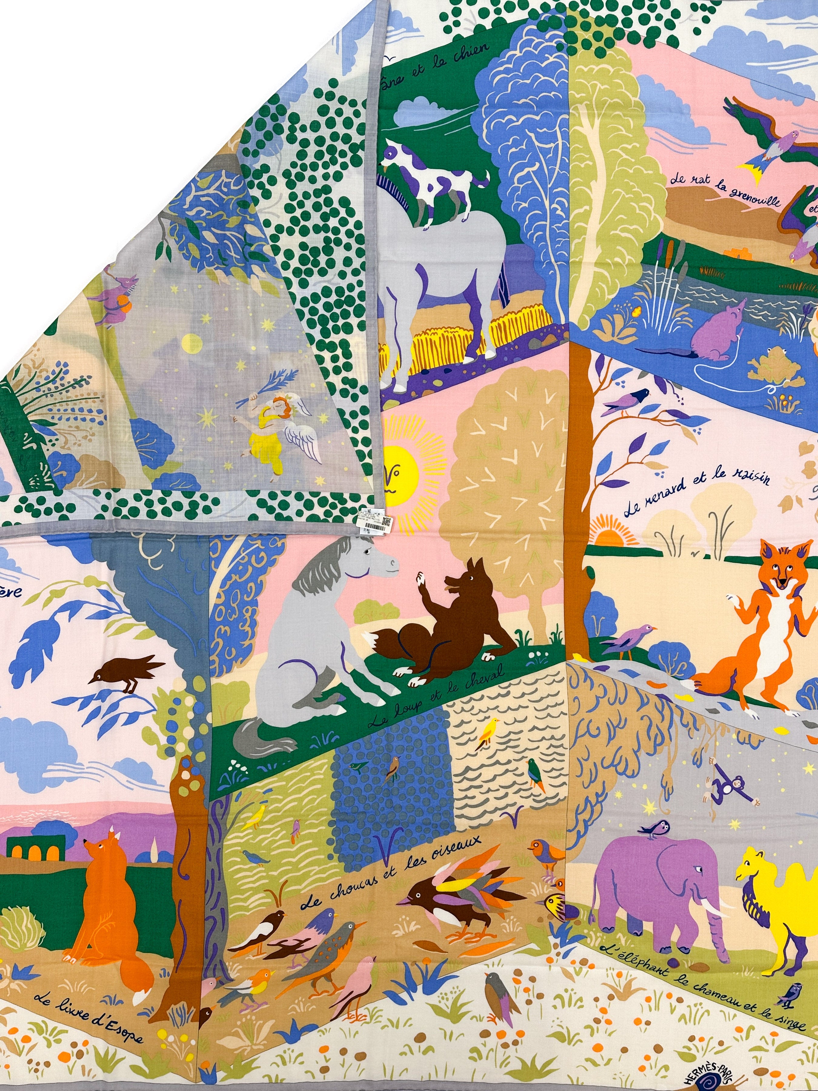 Hermès Le Livre d'Esope Cashmere Silk 140