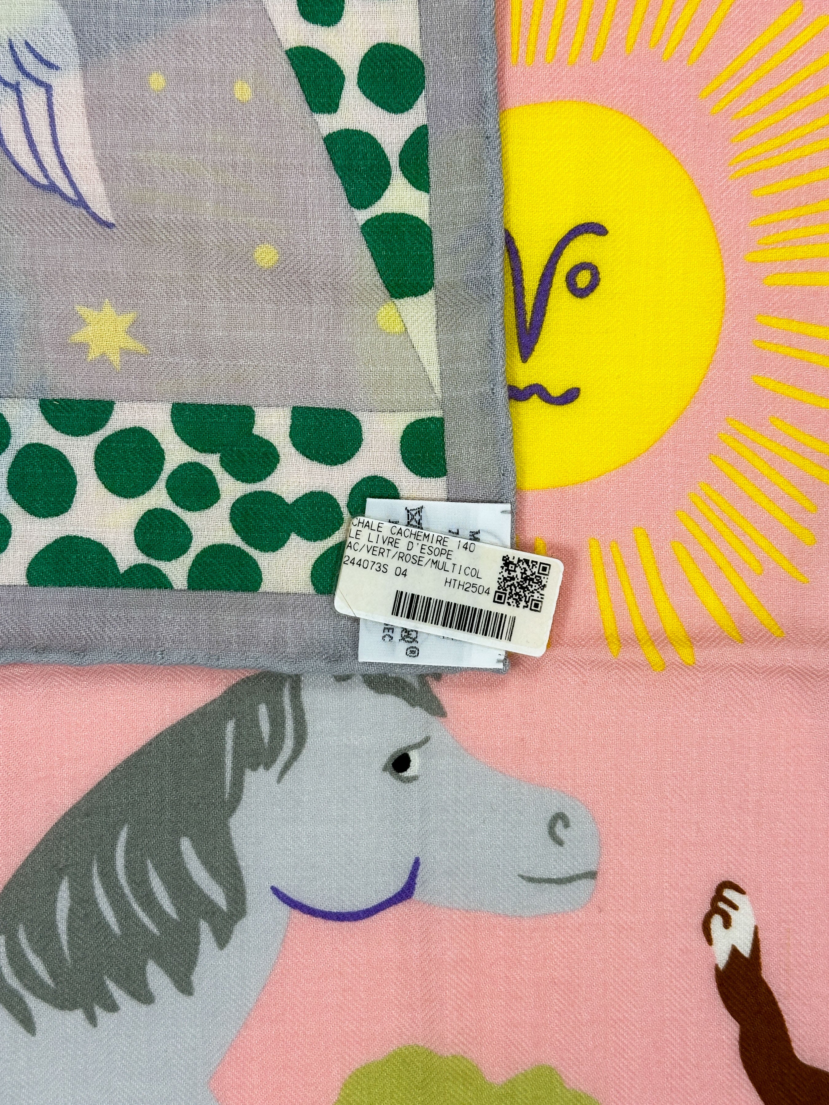 Hermès Le Livre d'Esope Cashmere Silk 140