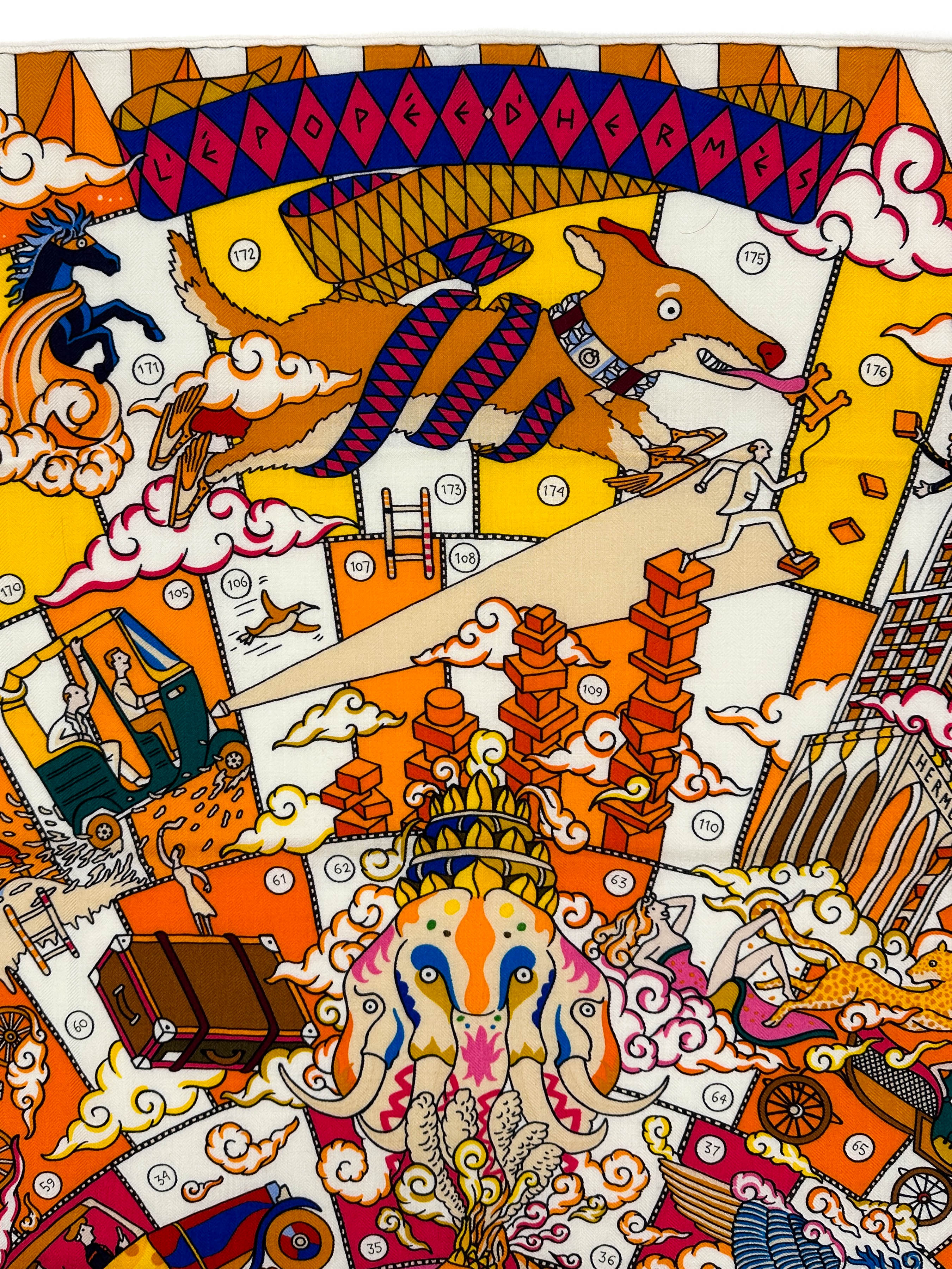 Hermès L'Epopée d'Hermès Cashmere Silk 140