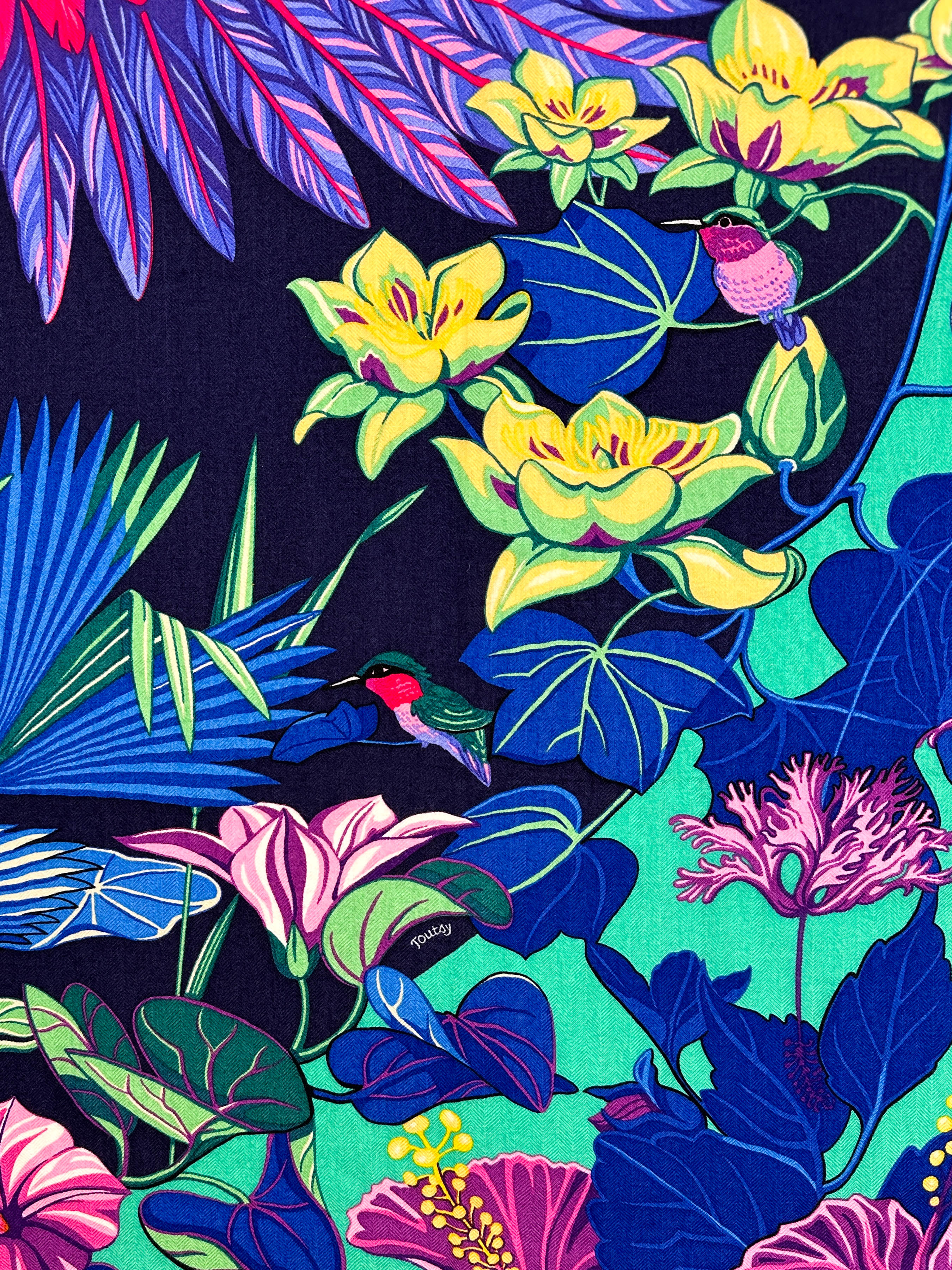 Hermès Flamingo Party Cashmere Silk 140