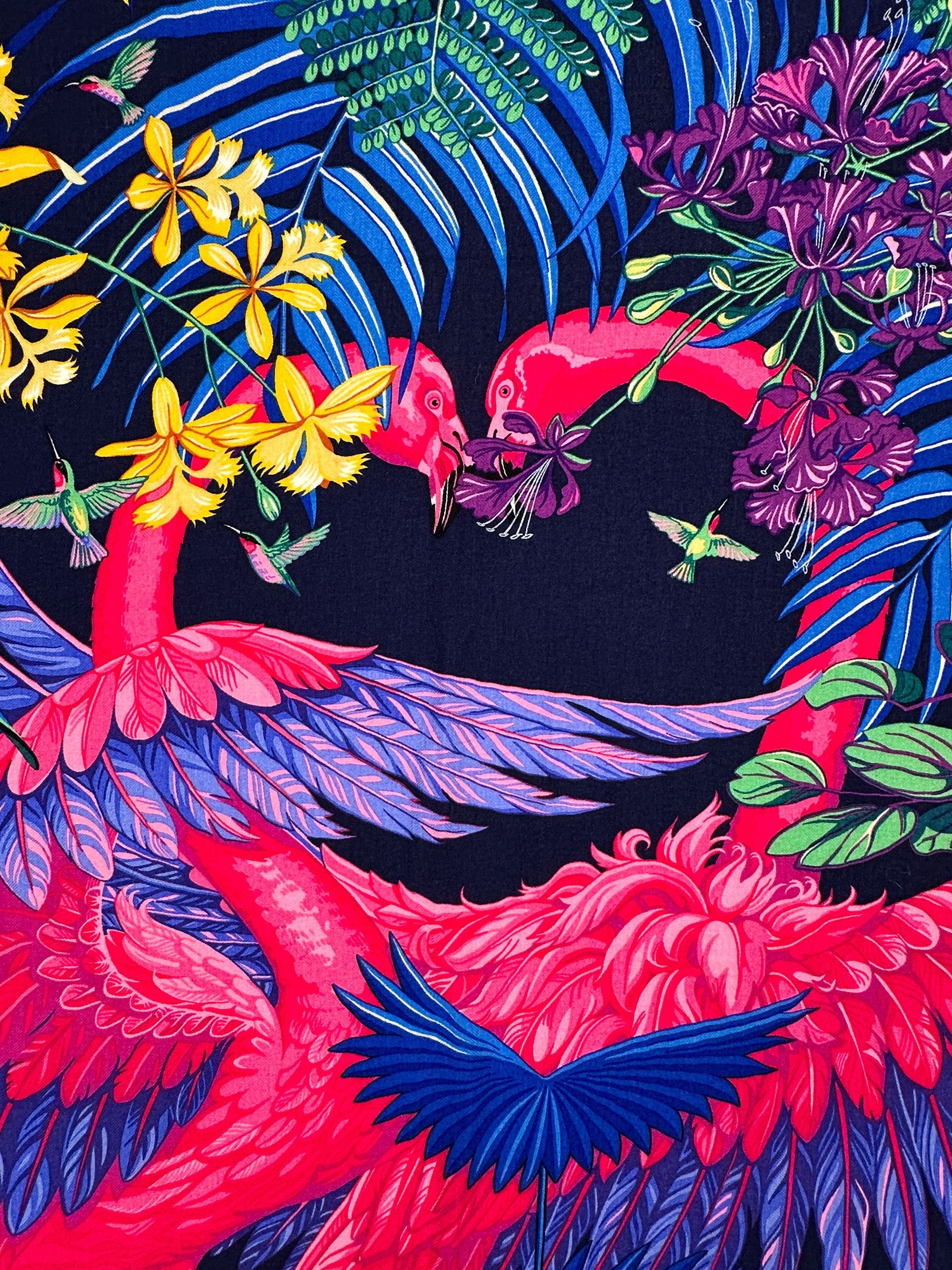 Hermès Flamingo Party Cashmere Silk 140