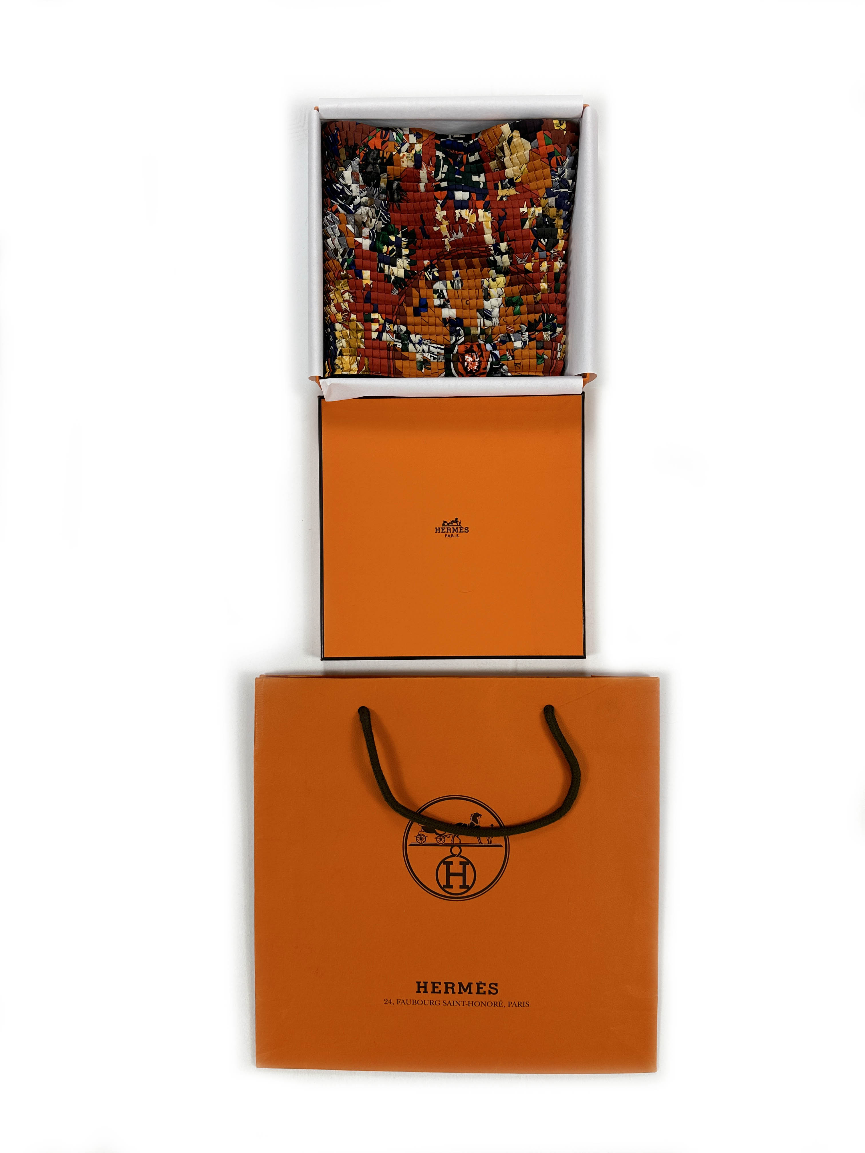 Hermès Kachinas Mosaic Plissé 90