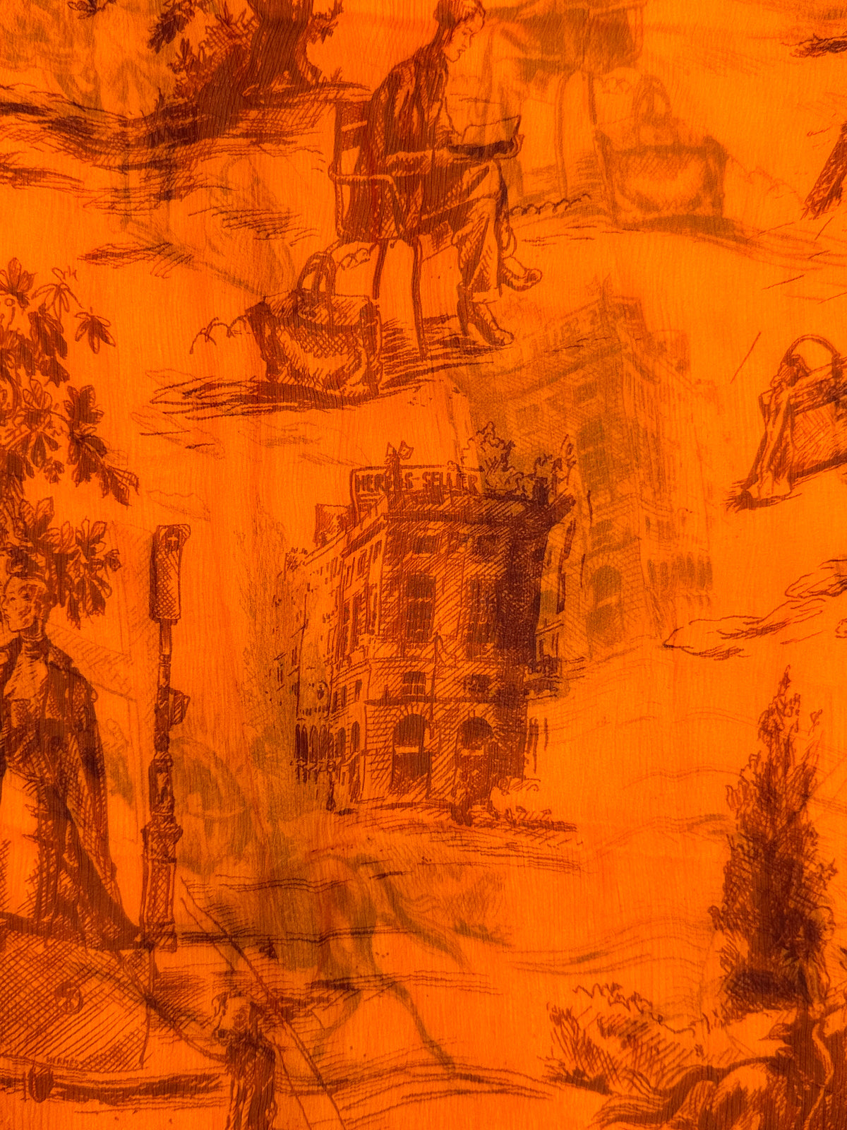 Hermès Toile H Crimped Fringed Shawl