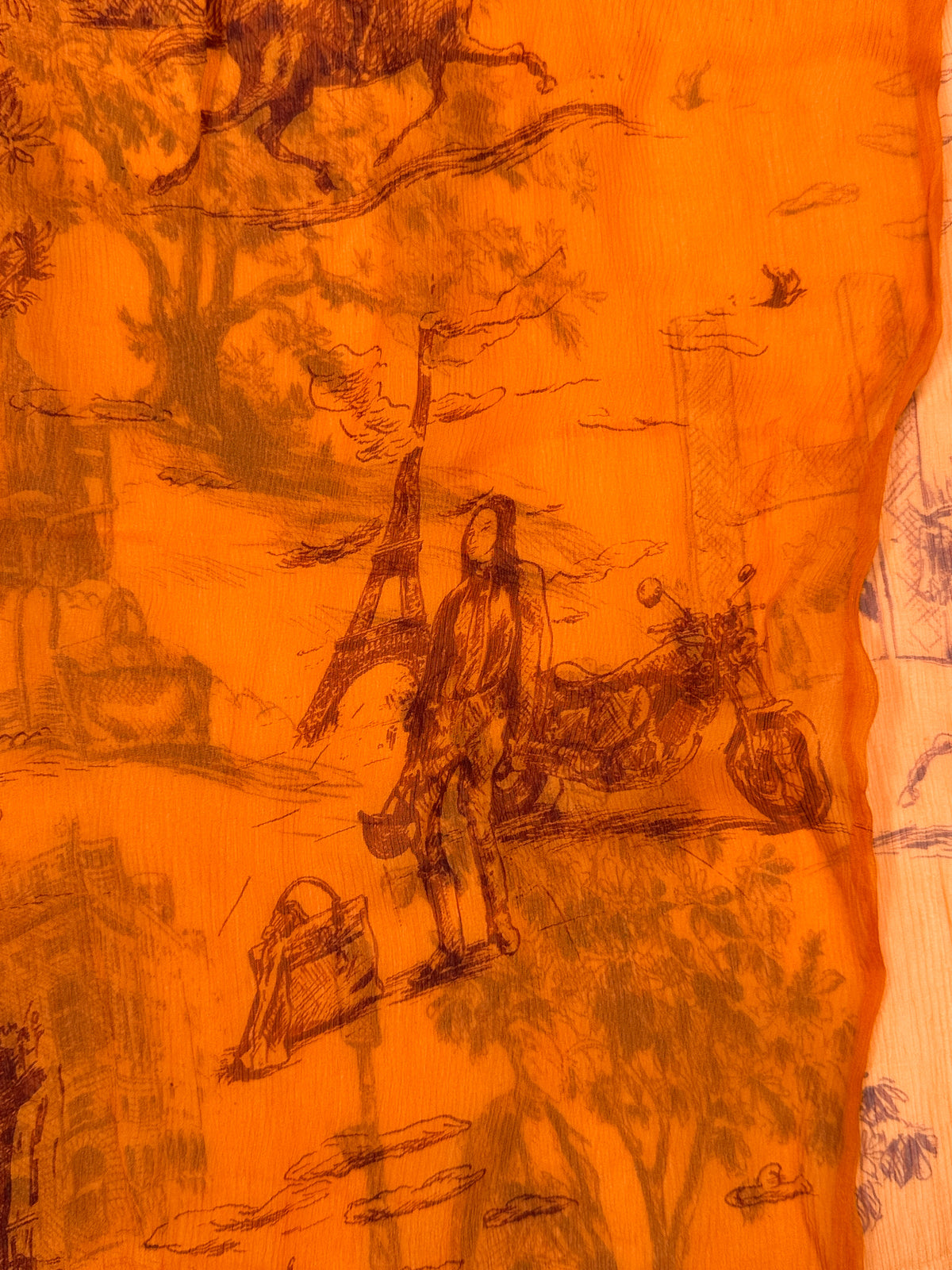 Hermès Toile H Crimped Fringed Shawl