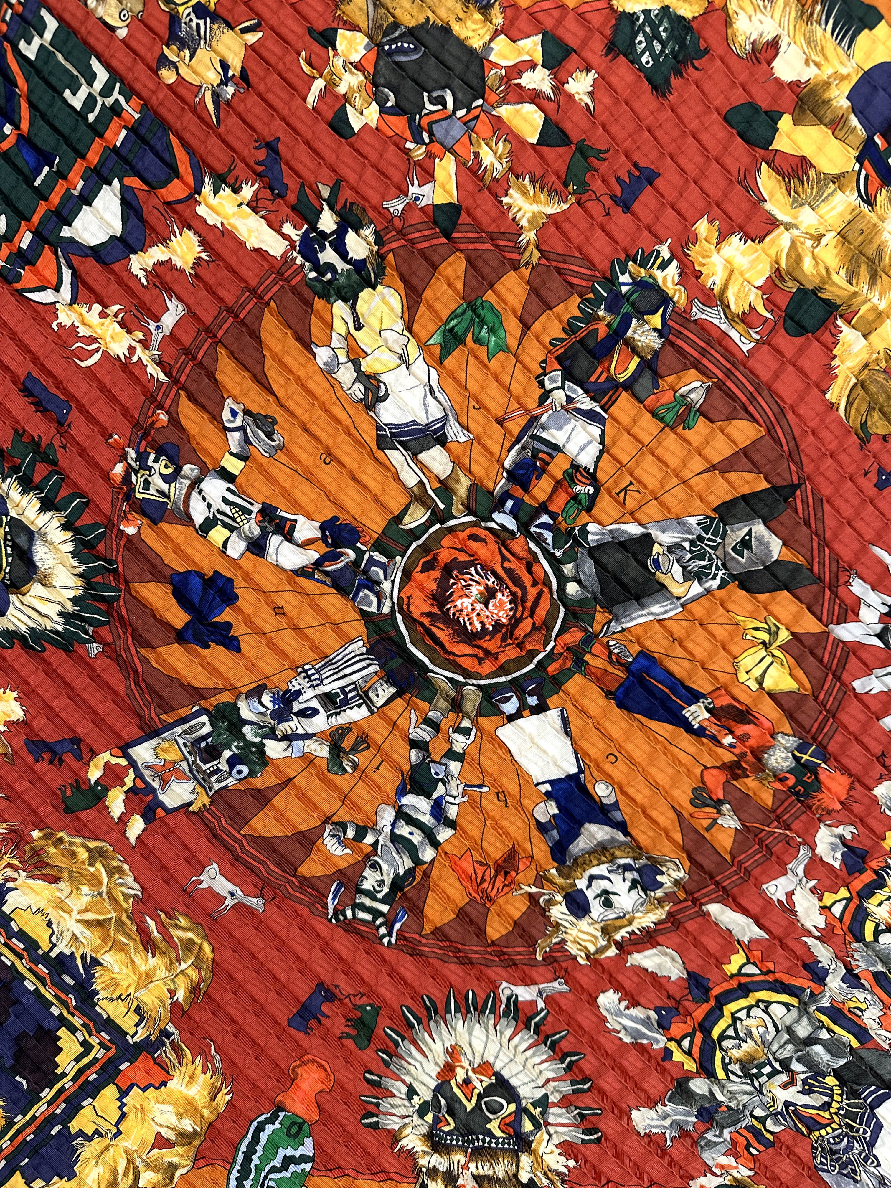 Hermès Kachinas Mosaic Plissé 90