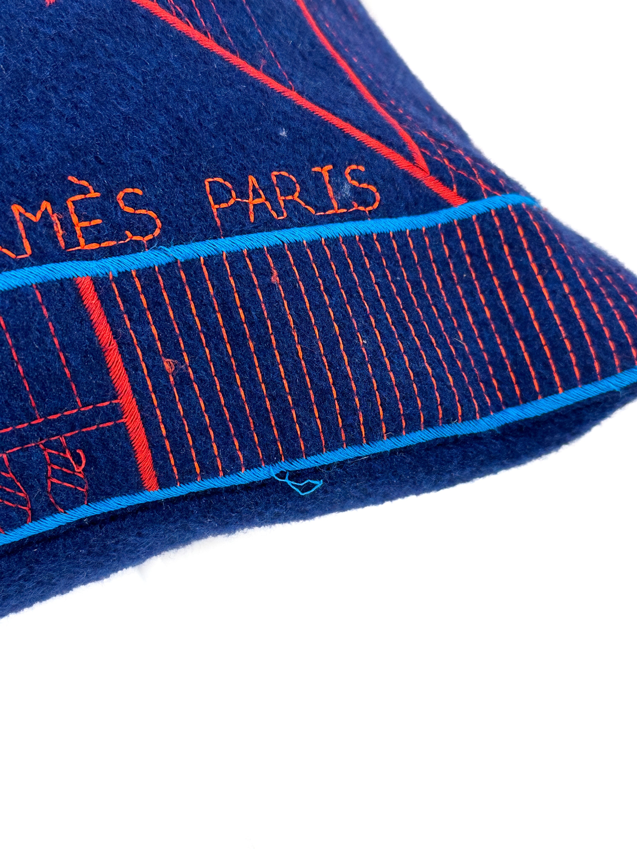 Hermès Les Cavaliers Embroidered Cashmere Pillow