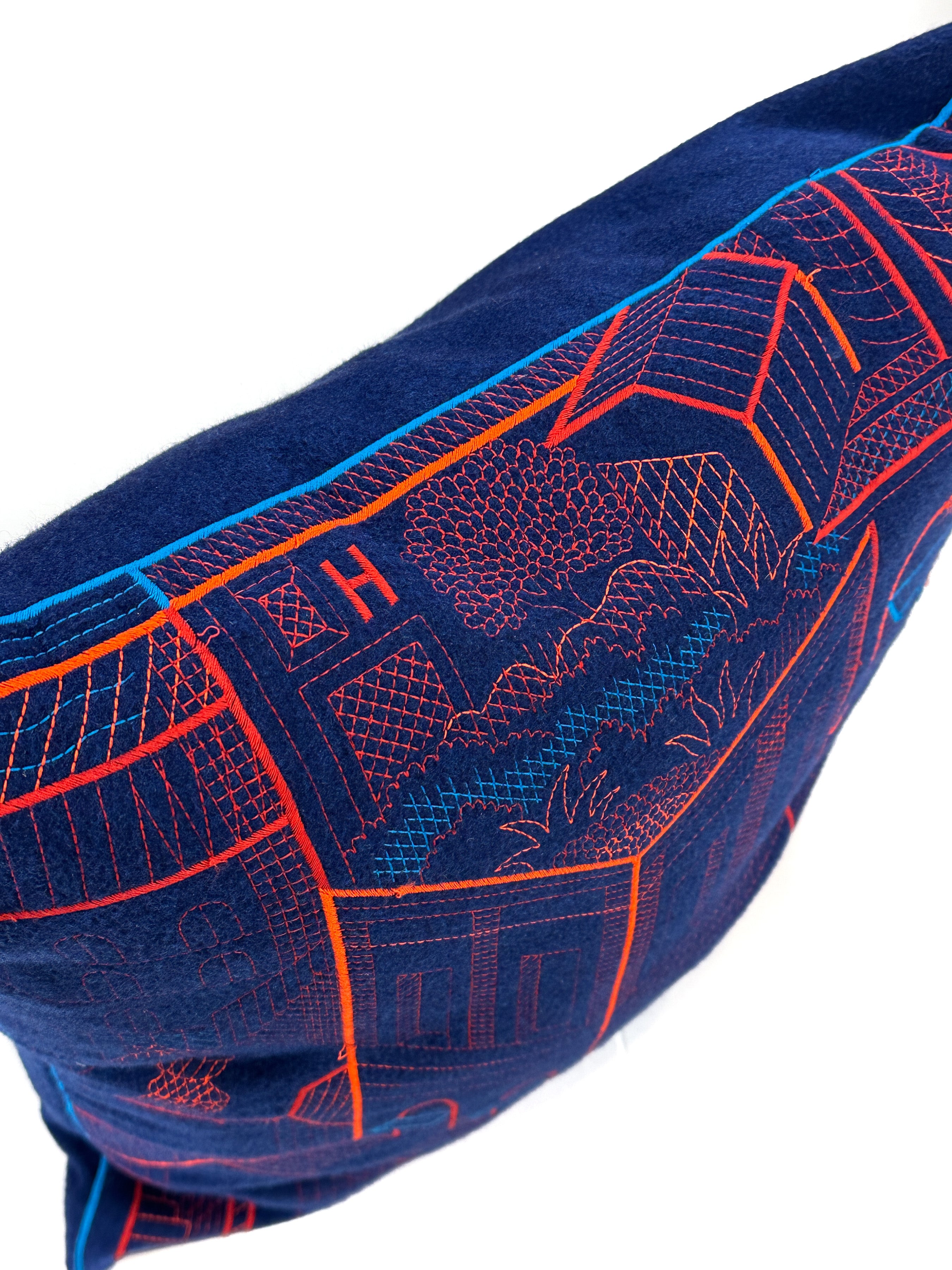 Hermès Les Cavaliers Embroidered Cashmere Pillow