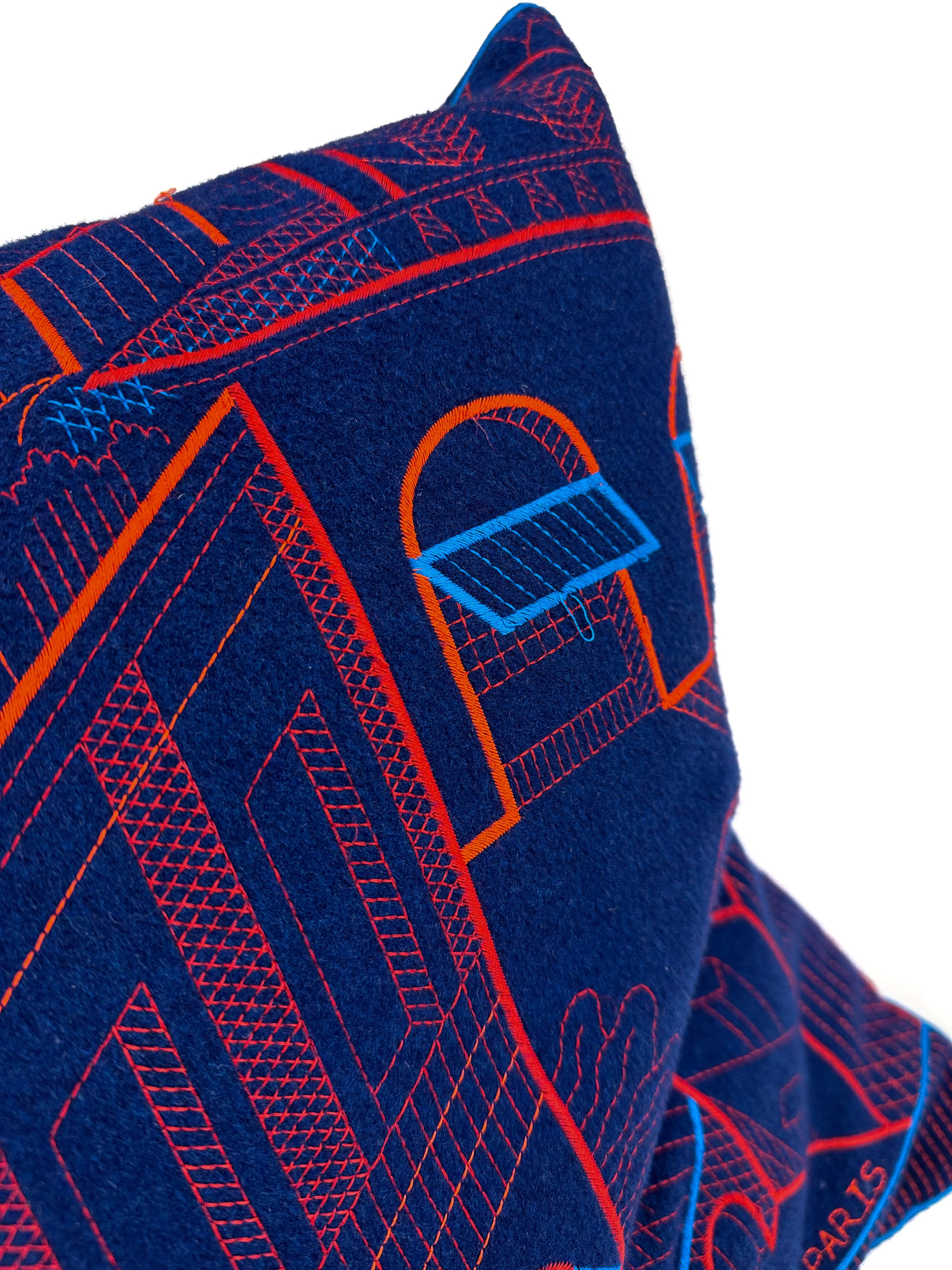 Hermès Les Cavaliers Embroidered Cashmere Pillow