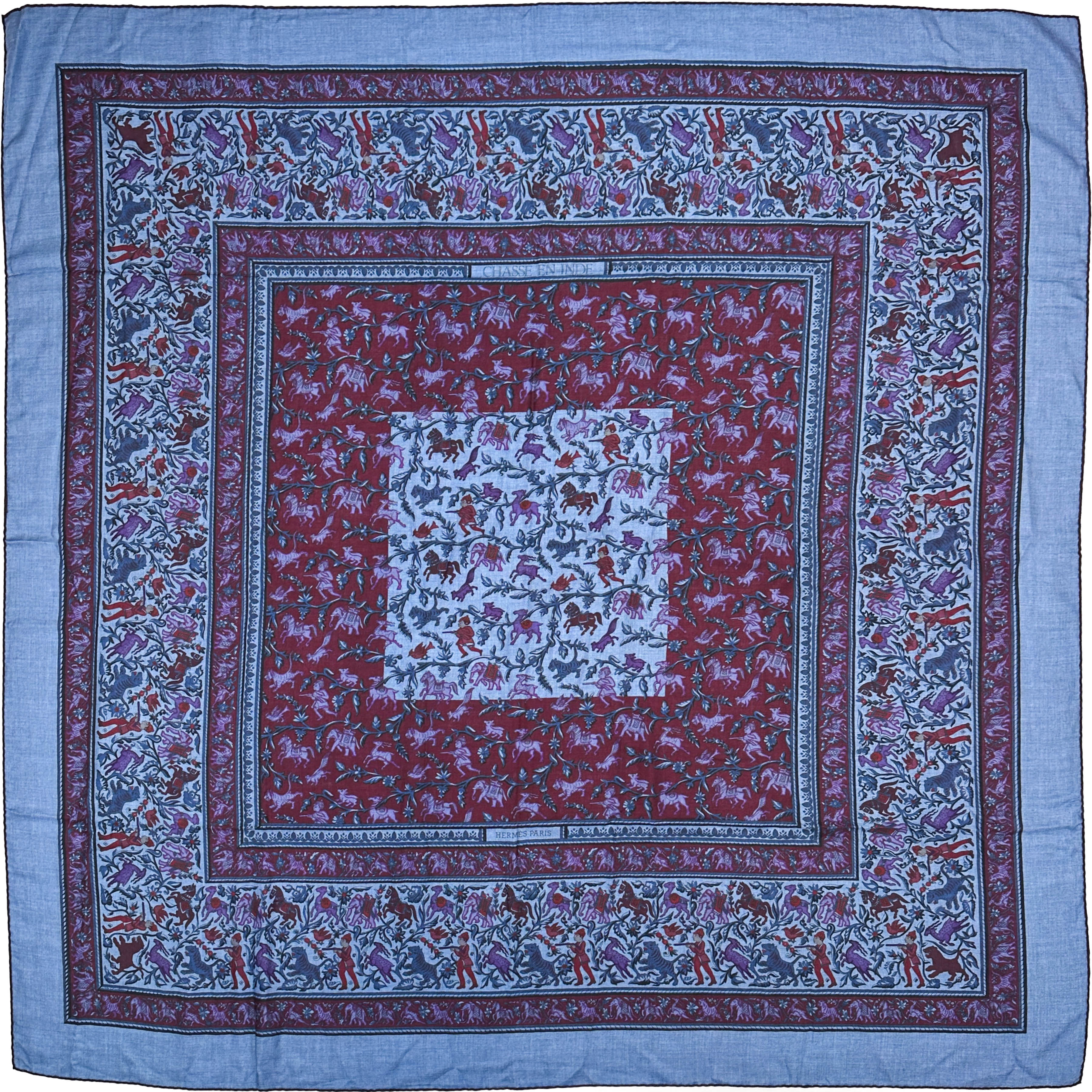 Hermès Chasse en Inde Cashmere Silk 140