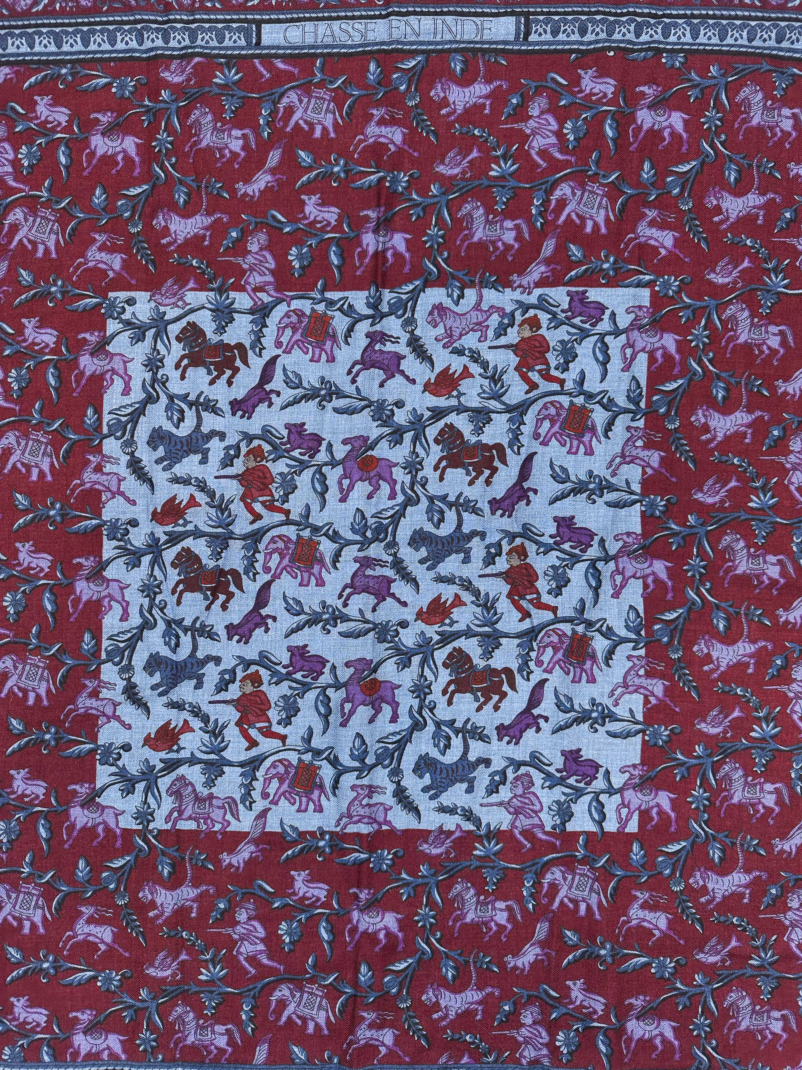 Hermès Chasse en Inde Cashmere Silk 140