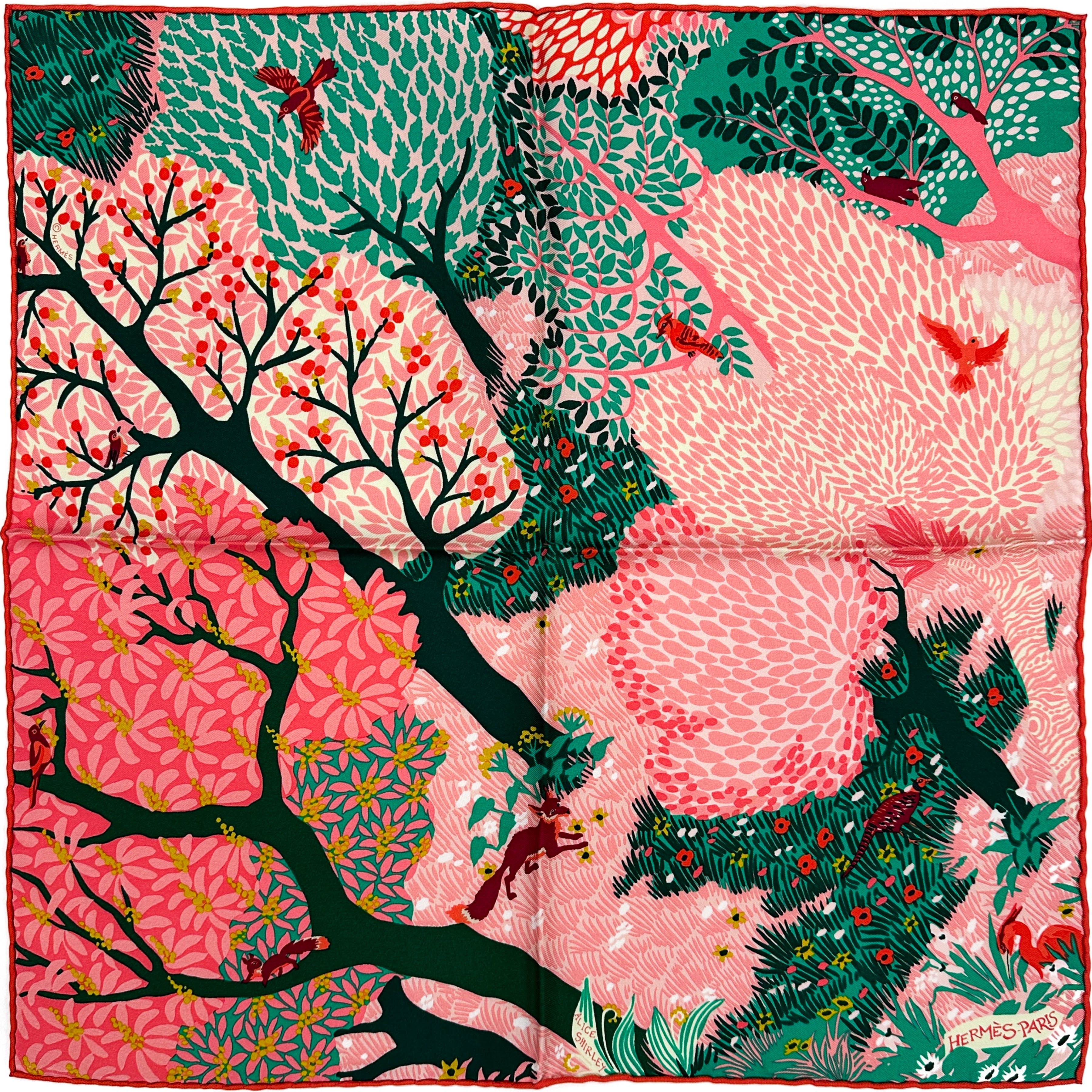 HERMES　シルク100% 花柄ストール ボックス付き Hermès Dans un Jardin Anglais Detail 45