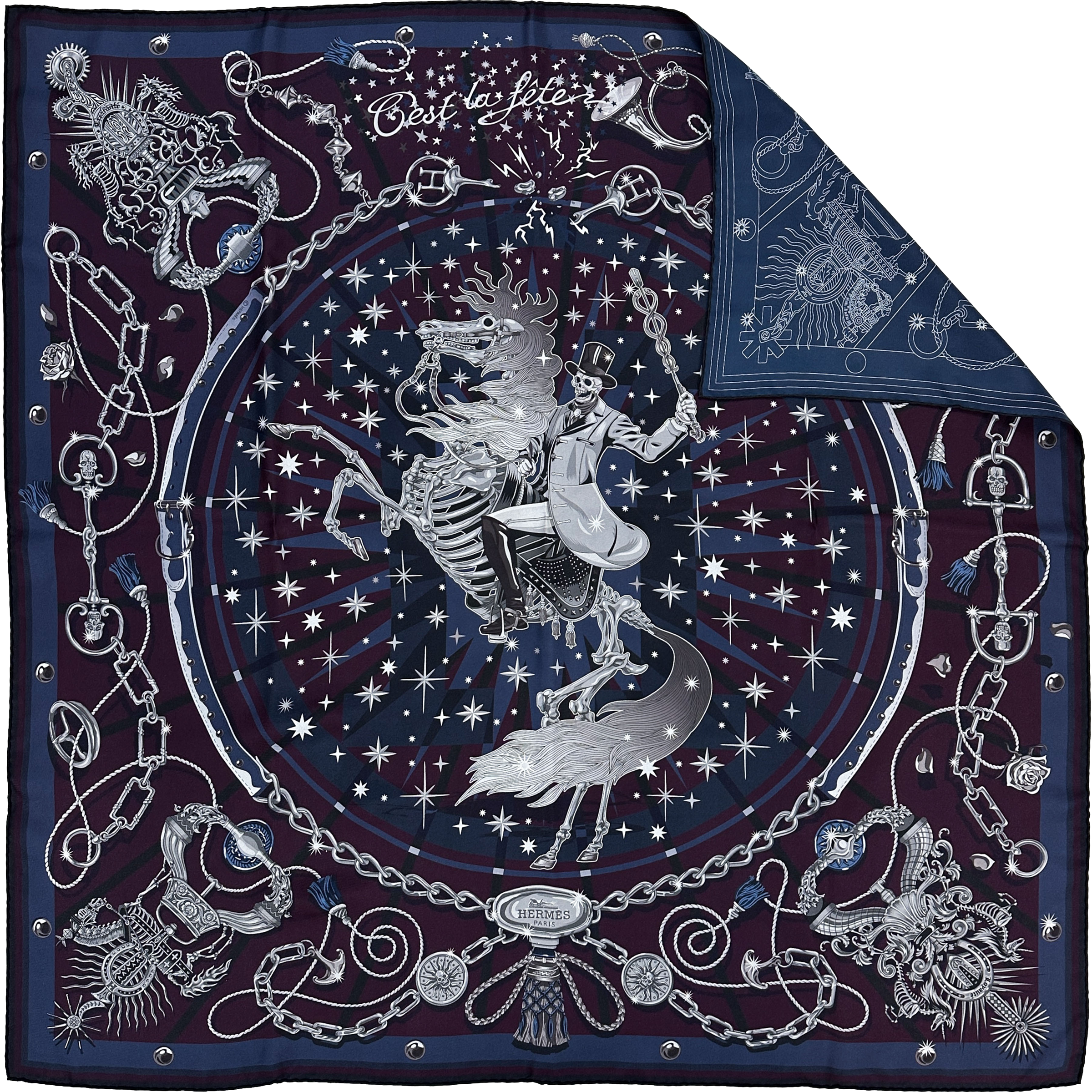 Hermès C'est La Fête Double Face 90