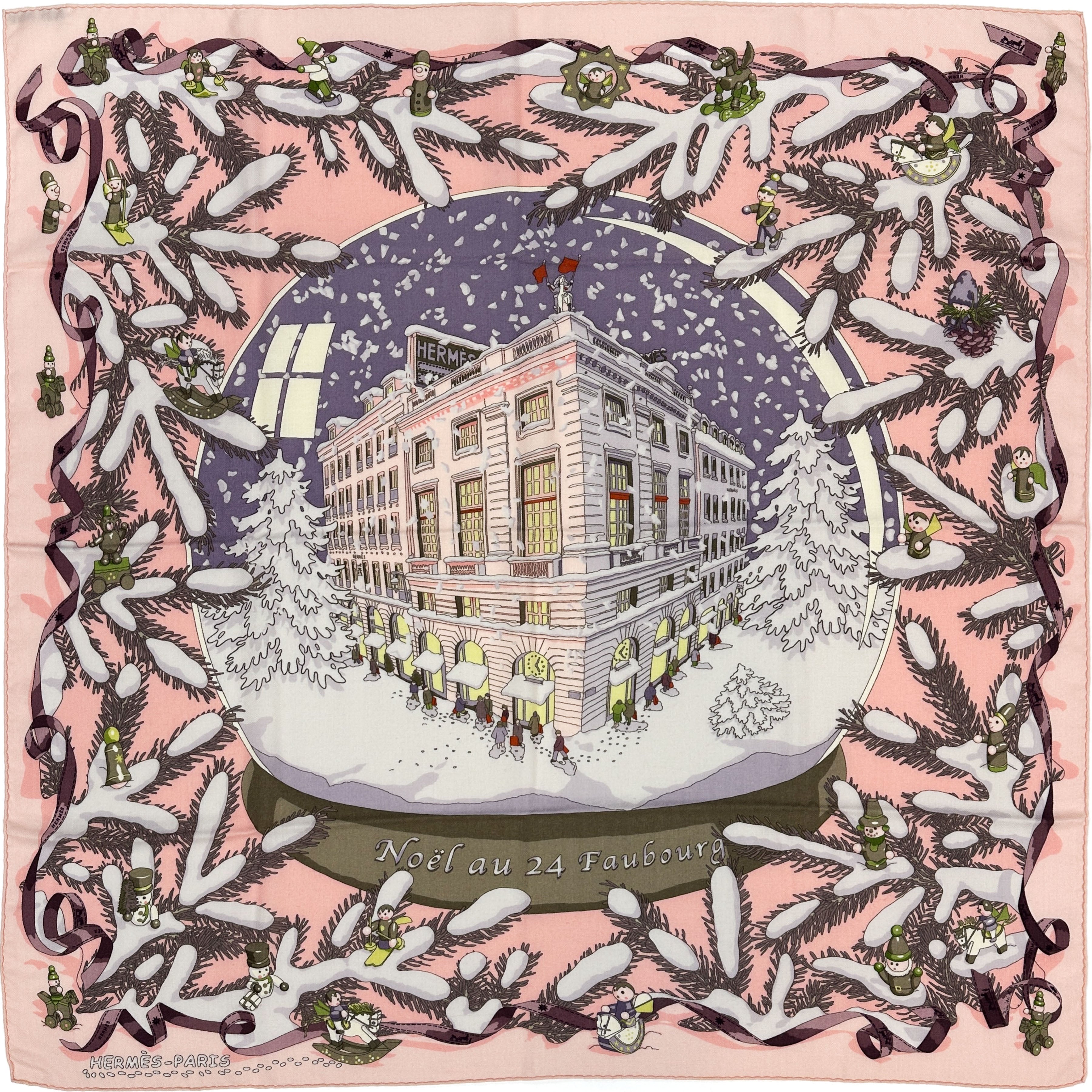 Hermès Noël au 24 Faubourg Cashmere Silk 90