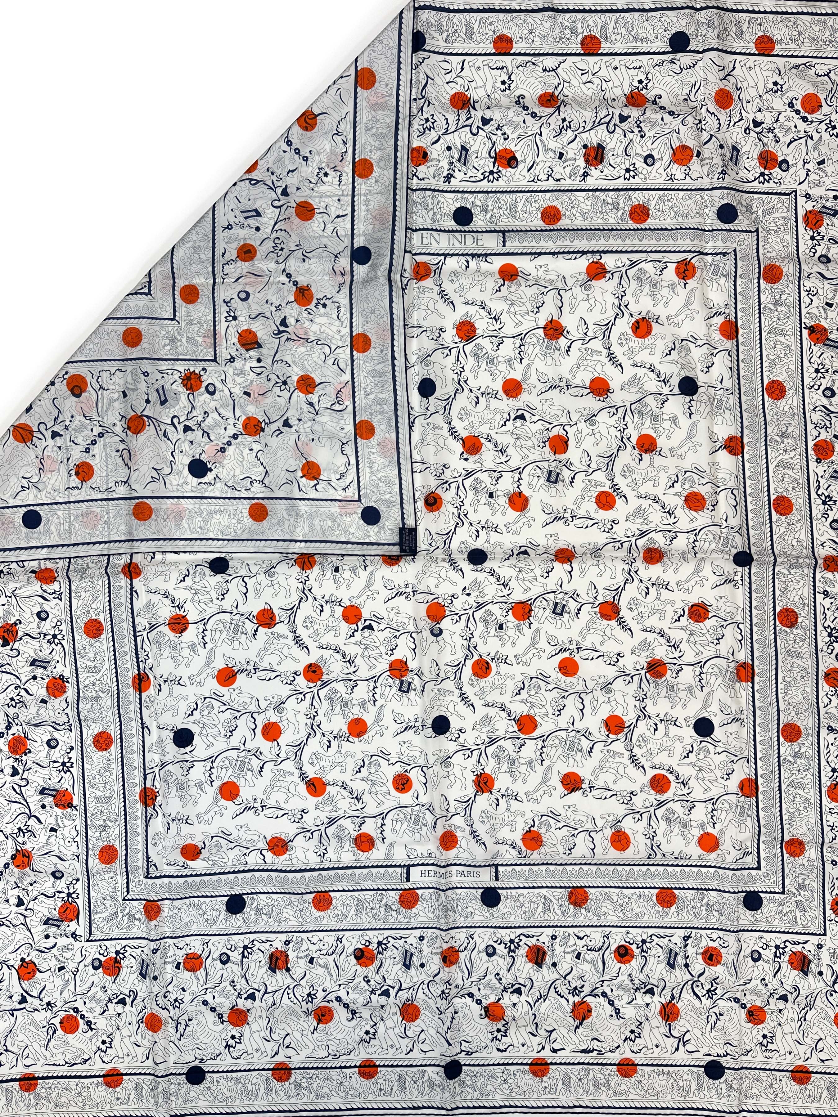 Hermès Chasse en Inde au Pois Silk 140
