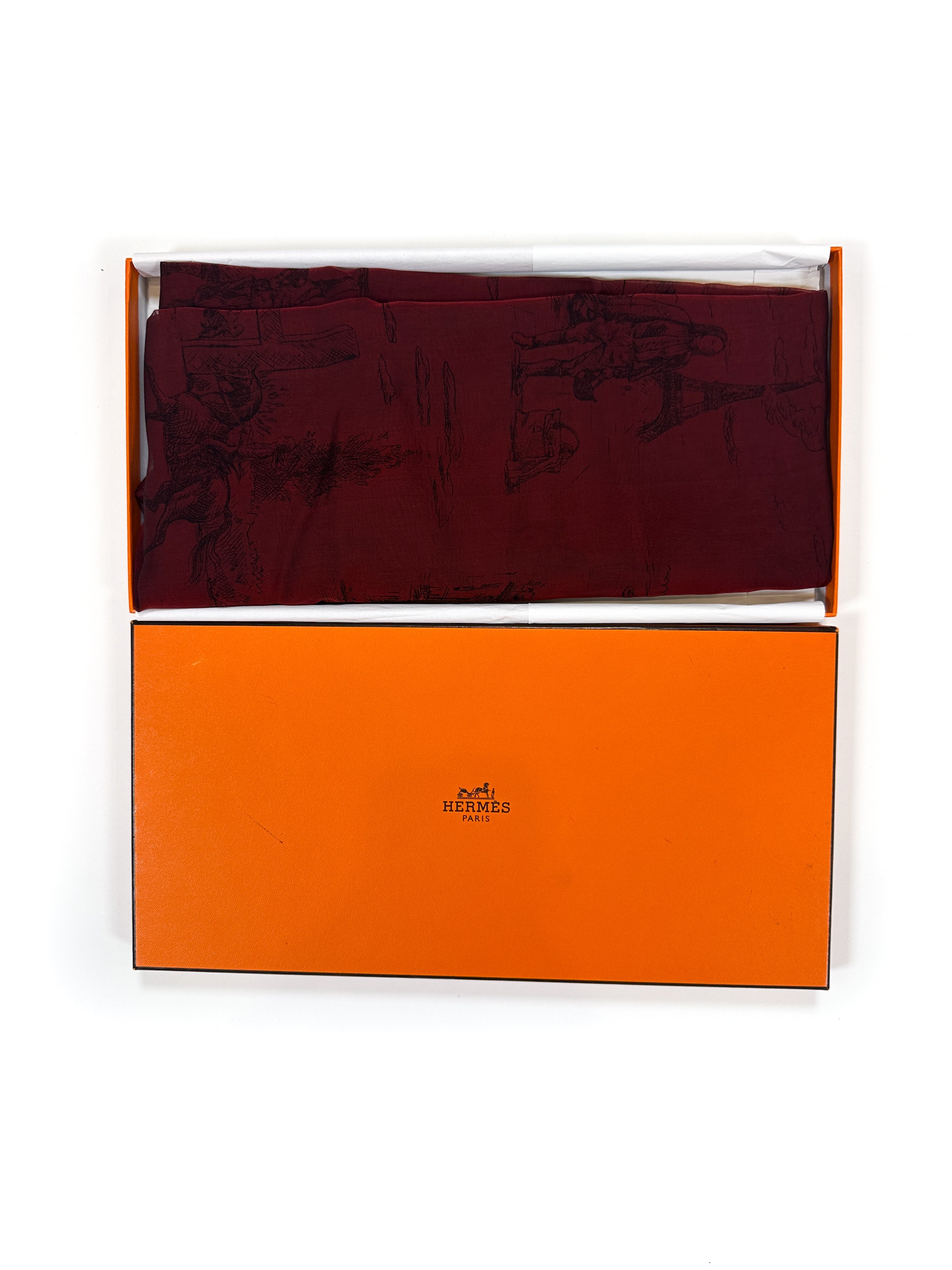 Hermès Toile de Jouy Changeant Mousseline Shawl