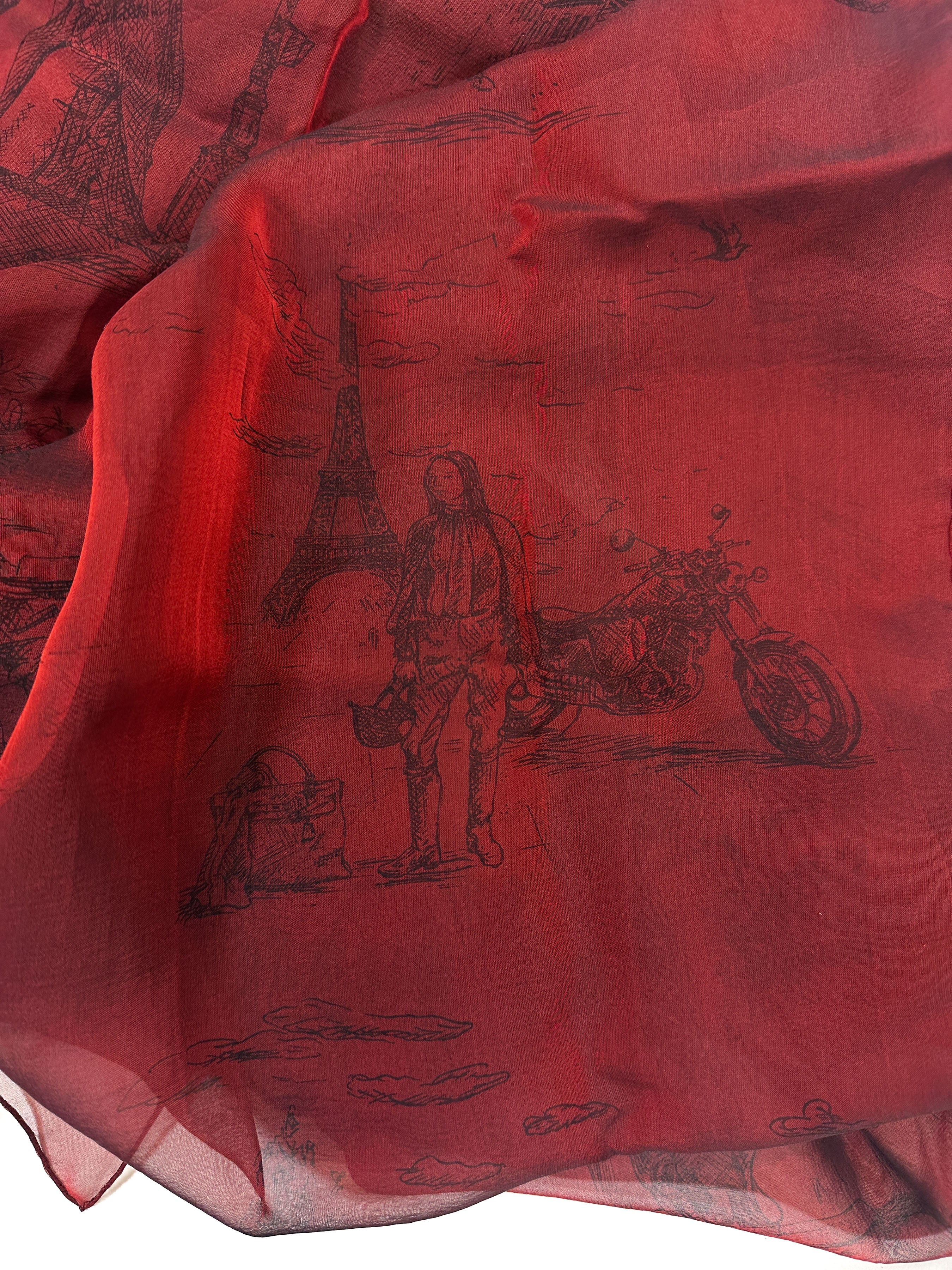 Hermès Toile de Jouy Changeant Mousseline Shawl