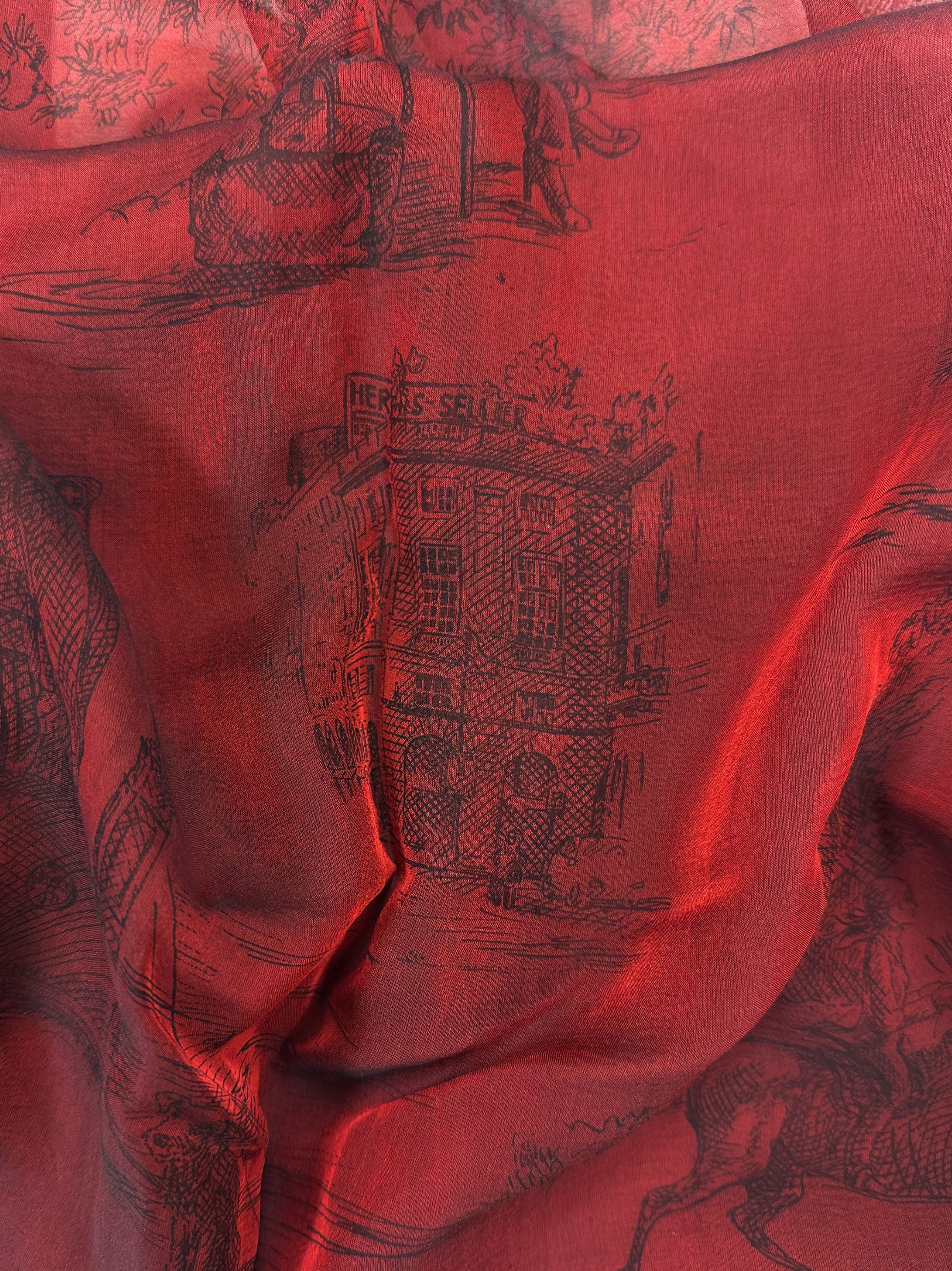 Hermès Toile de Jouy Changeant Mousseline Shawl
