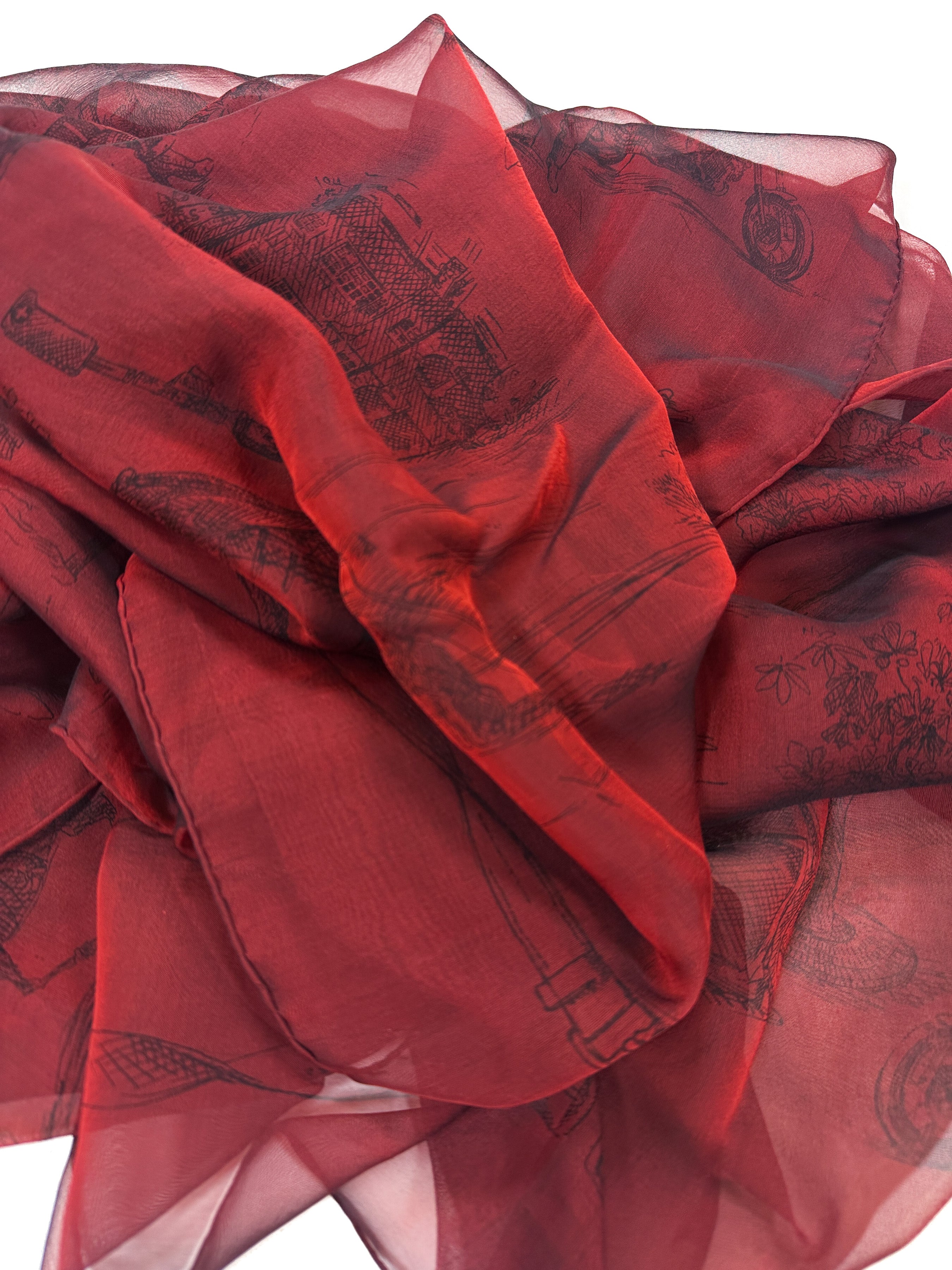 Hermès Toile de Jouy Changeant Mousseline Shawl