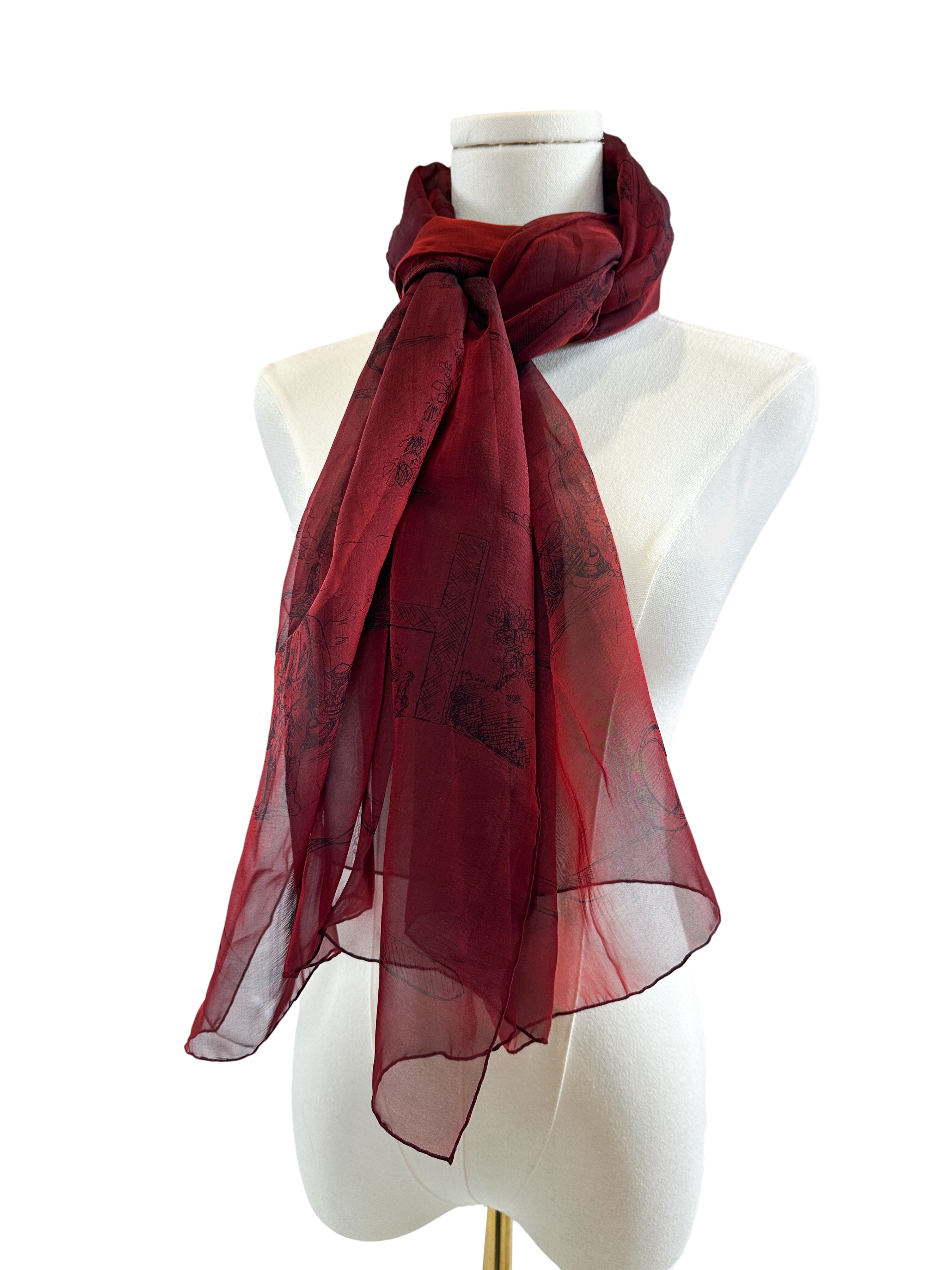 Hermès Toile de Jouy Changeant Mousseline Shawl