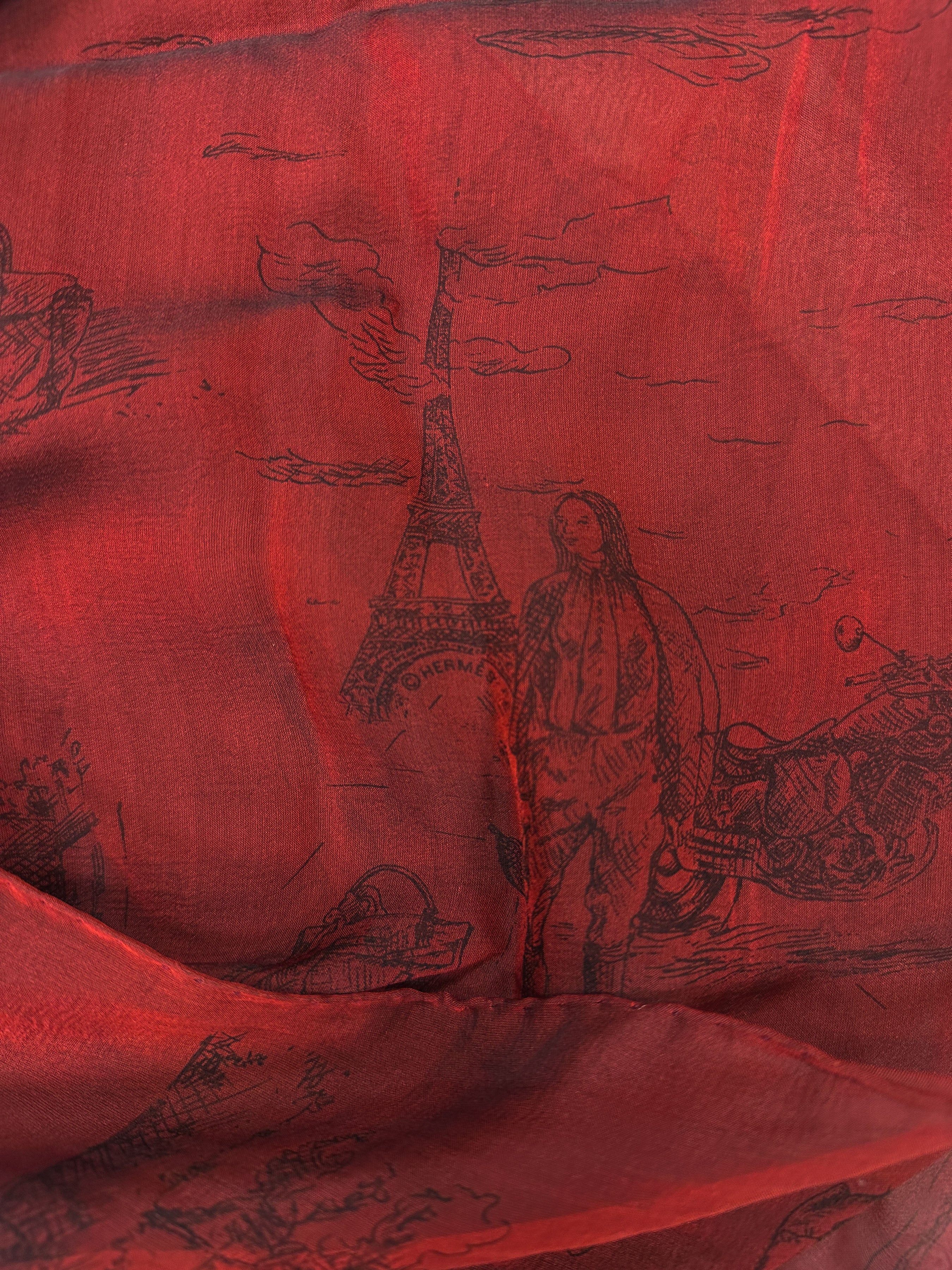 Hermès Toile de Jouy Changeant Mousseline Shawl