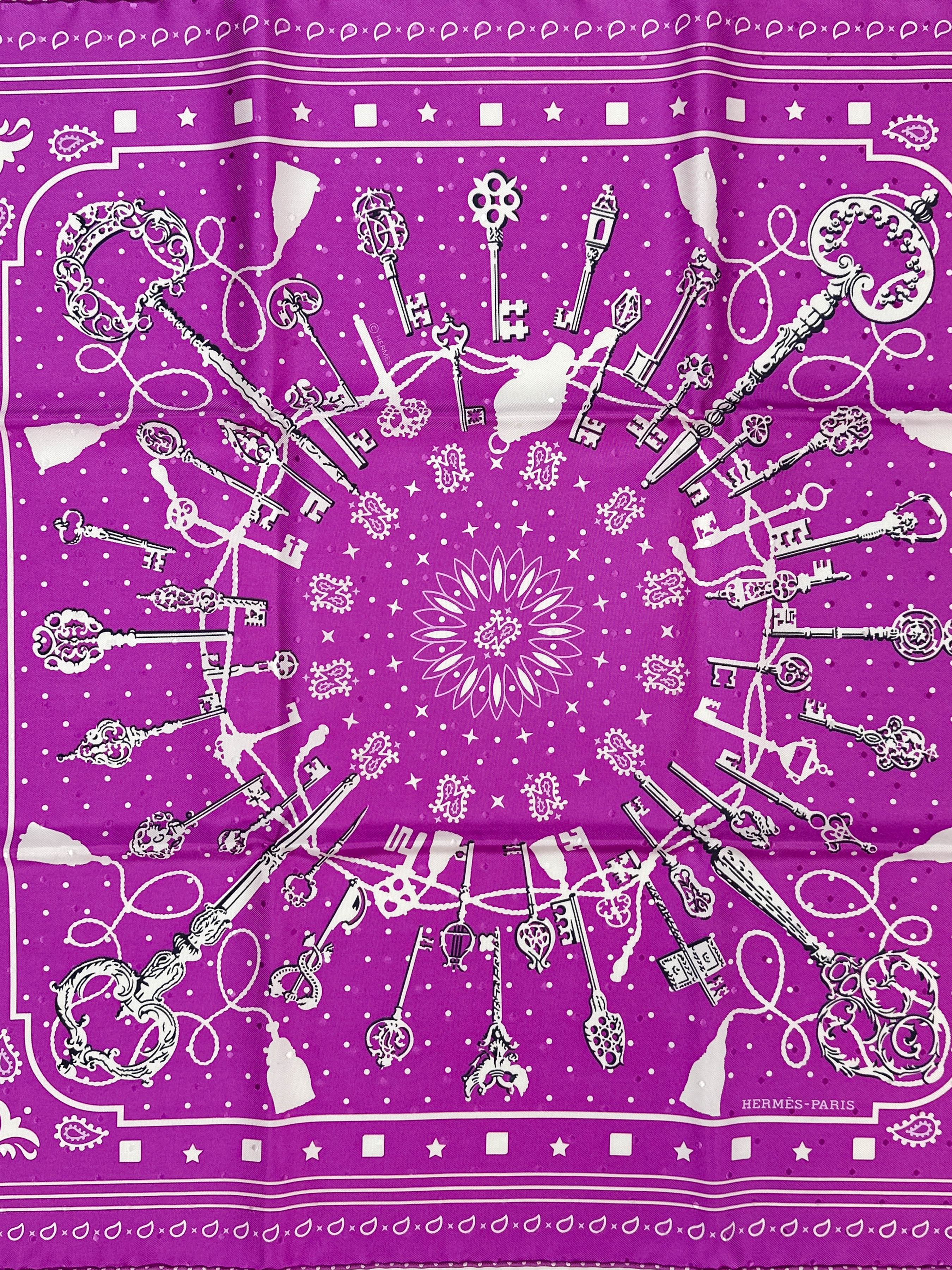 Hermès Les Cles Jacquard Bandana 55