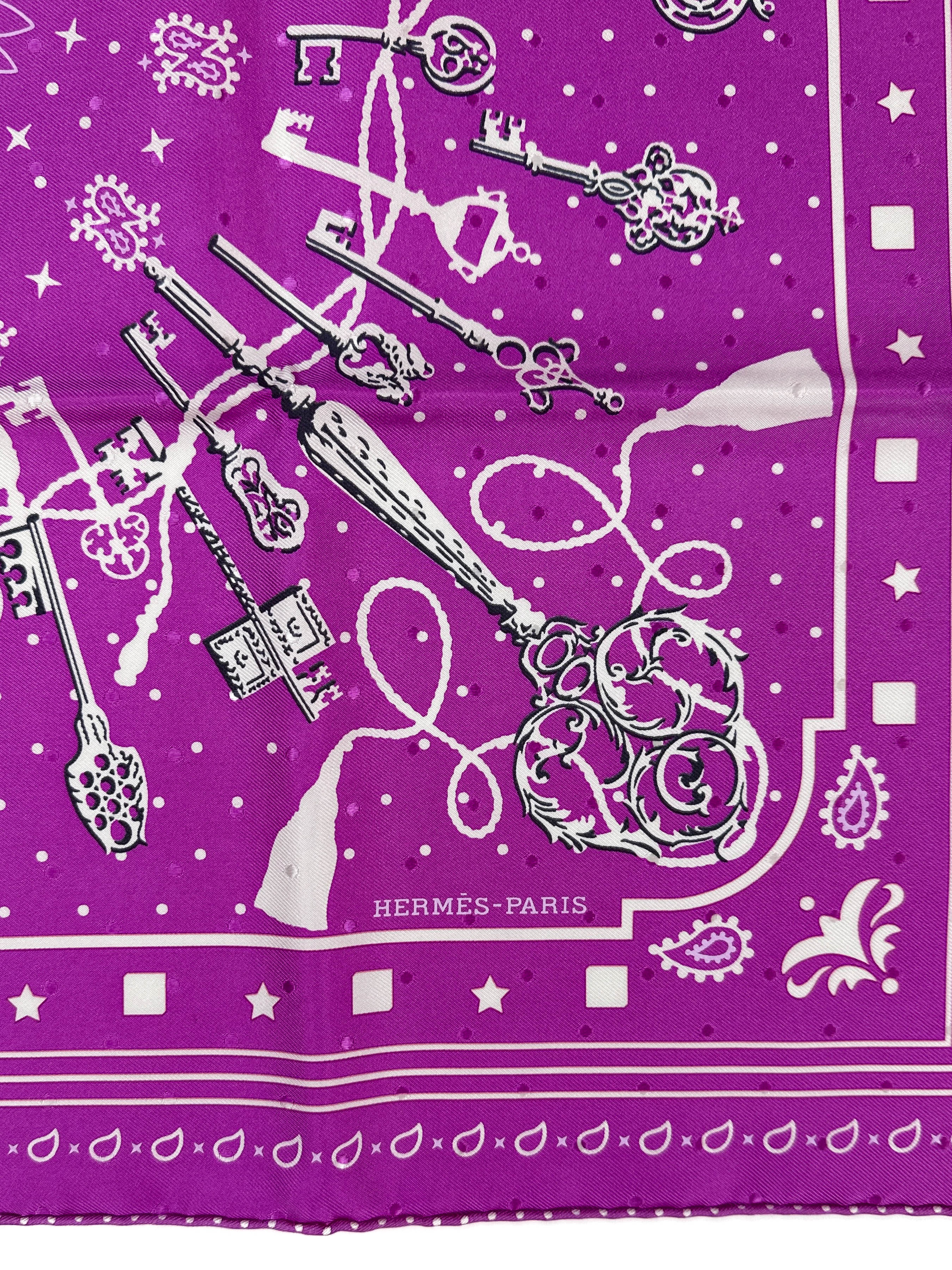 Hermès Les Cles Jacquard Bandana 55