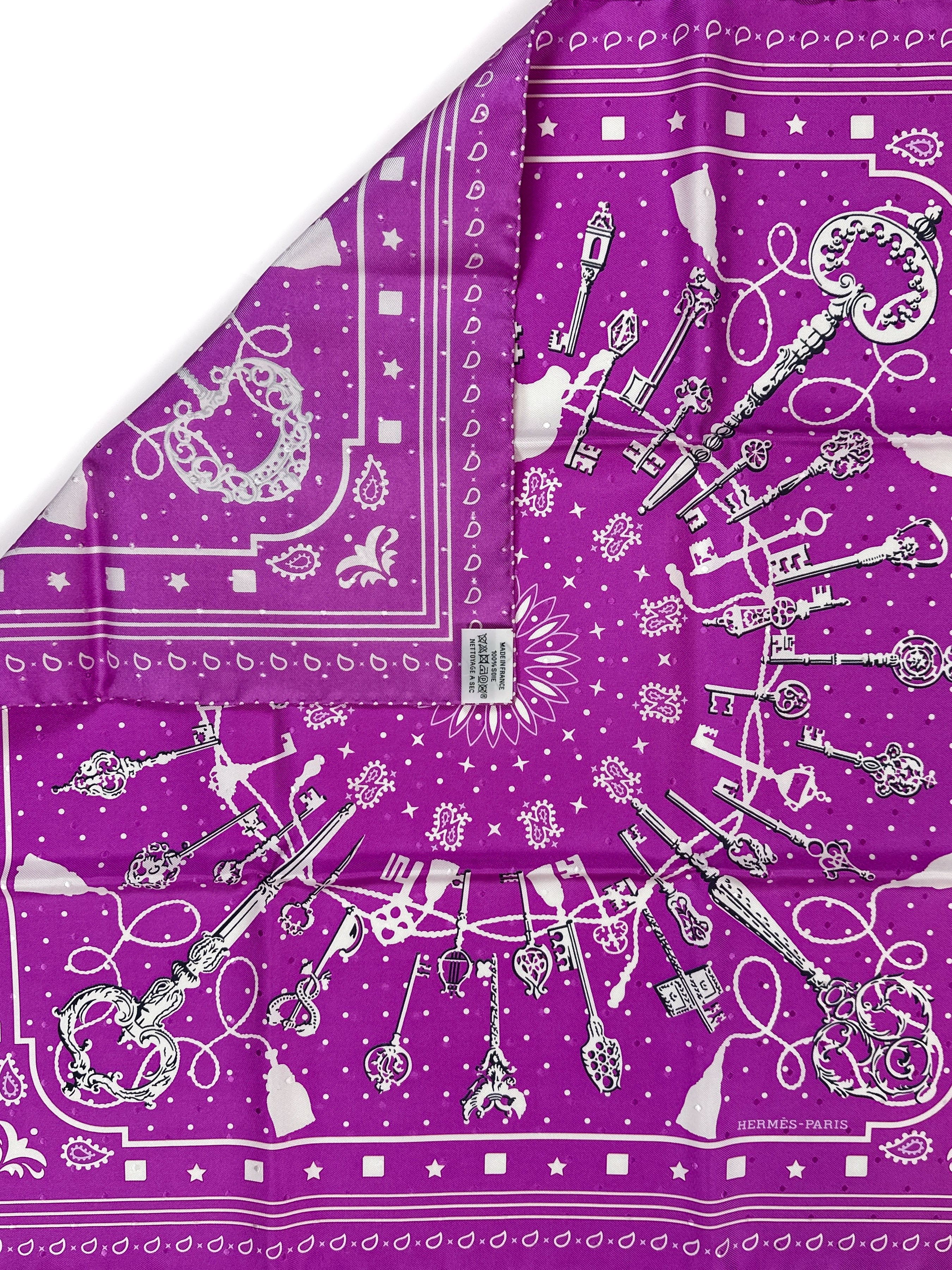 Hermès Les Cles Jacquard Bandana 55