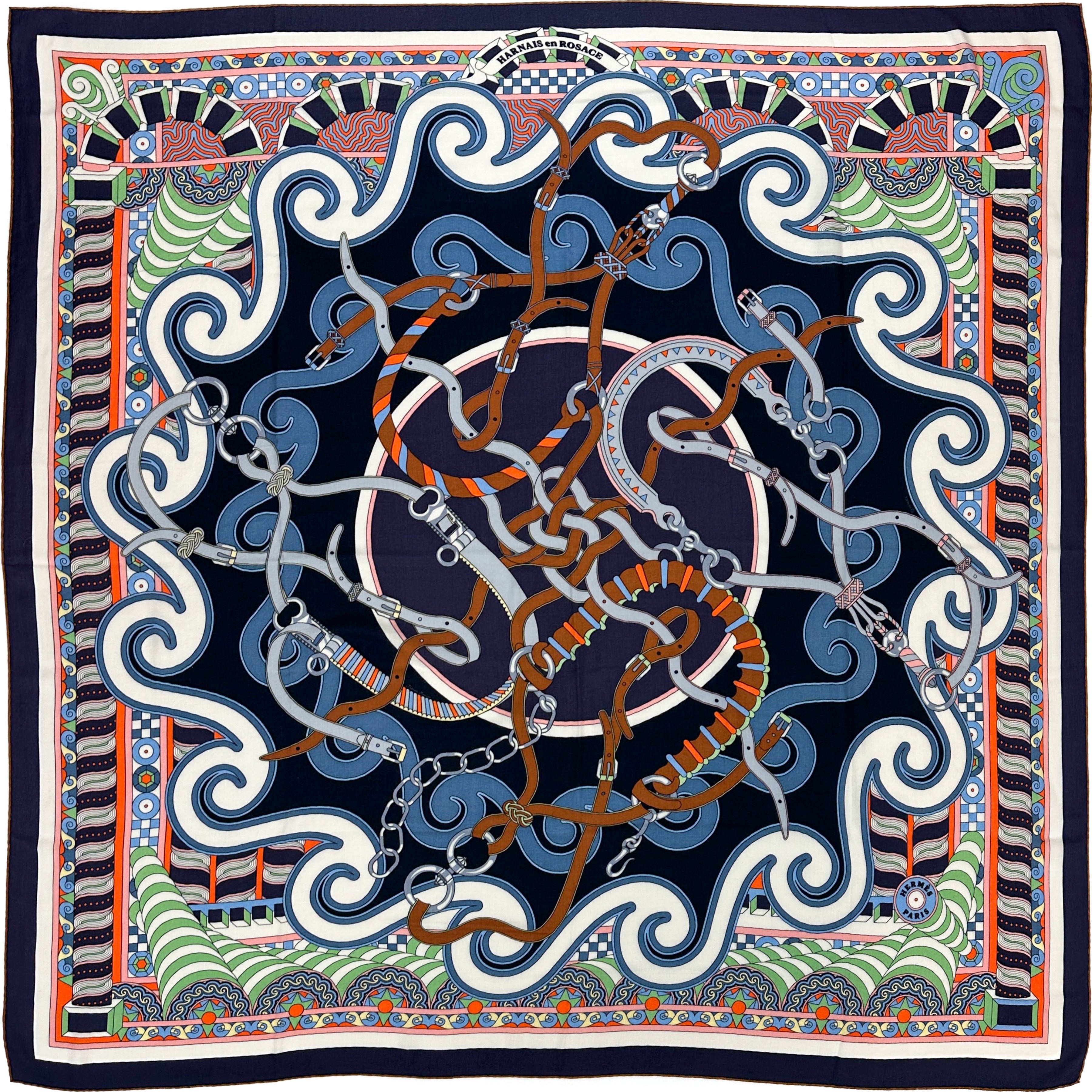 Hermès Harnais en Rosace Cashmere Silk 140