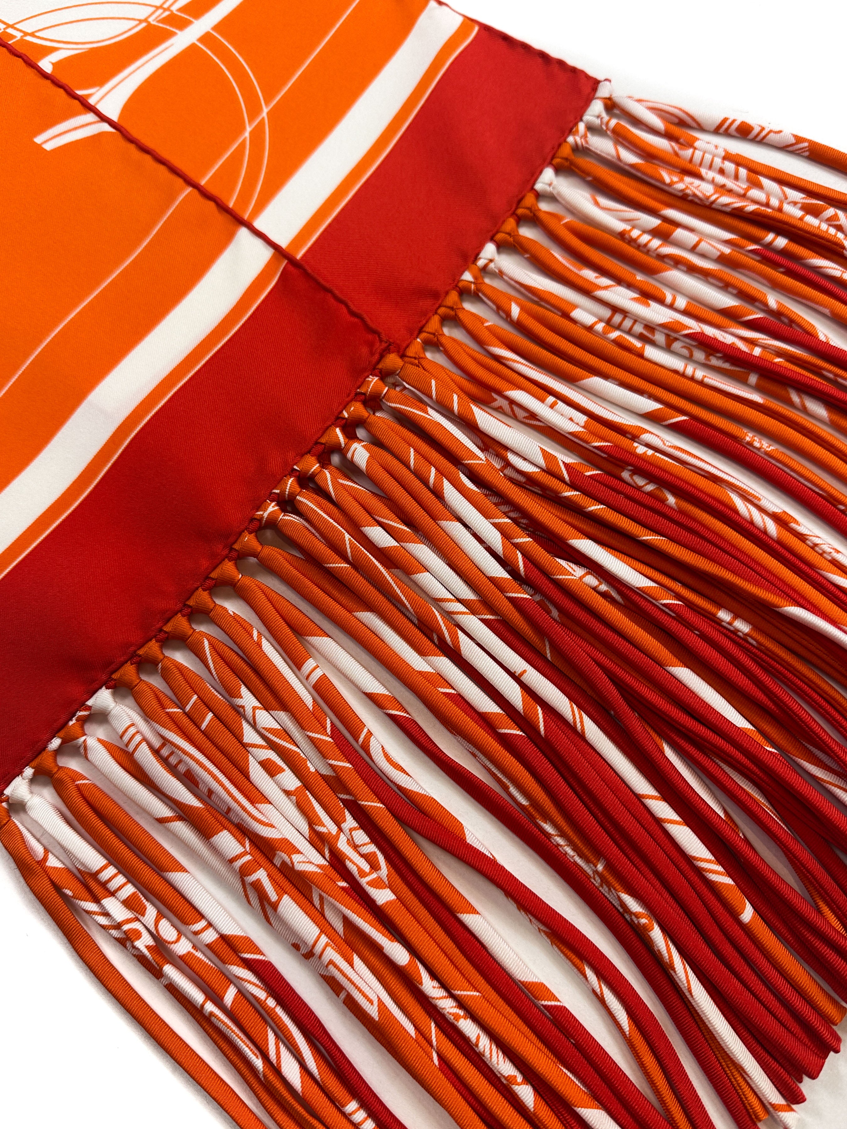 Hermès Ex-Libris Fringe Shawl