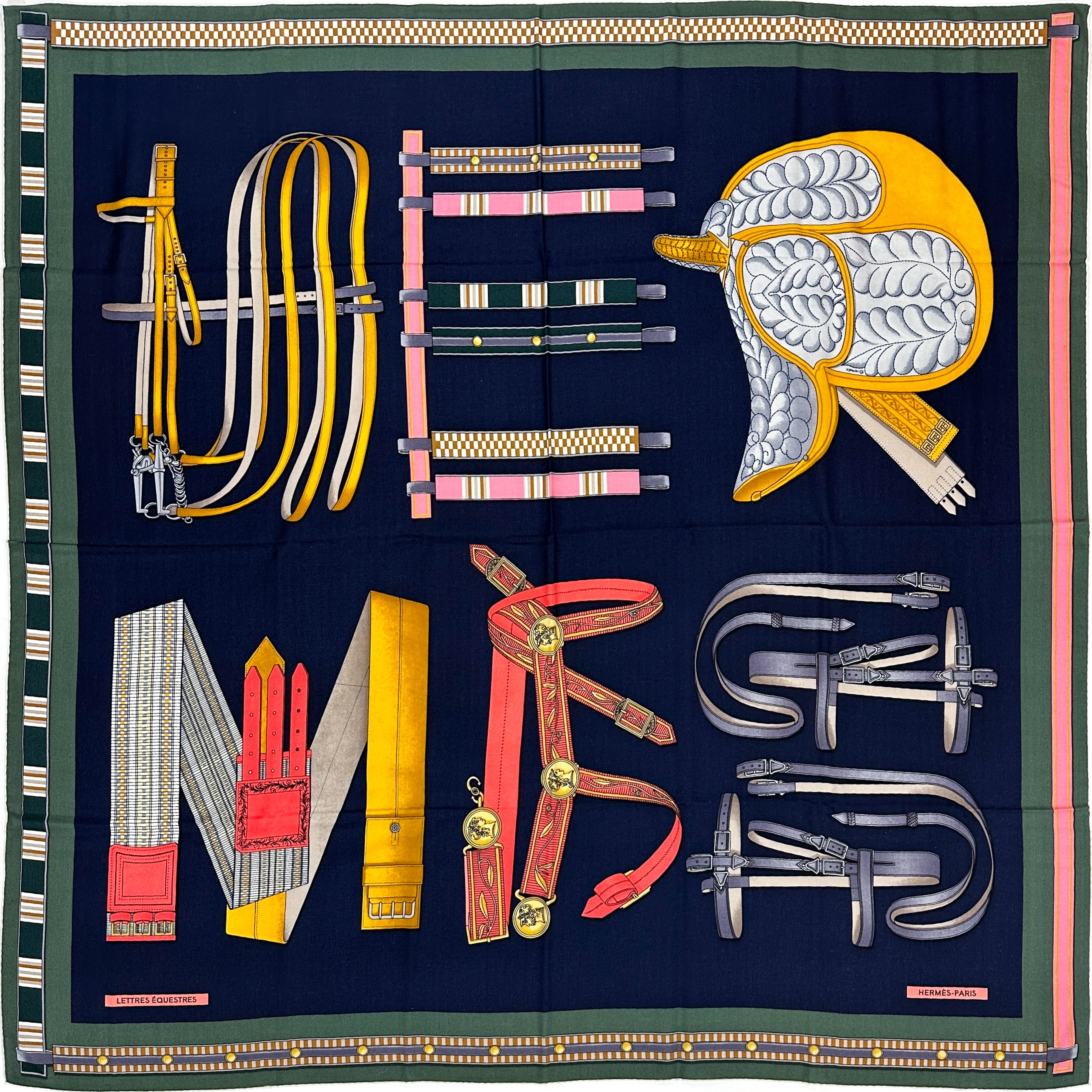 Hermès Lettres Equestres Cashmere Silk 140