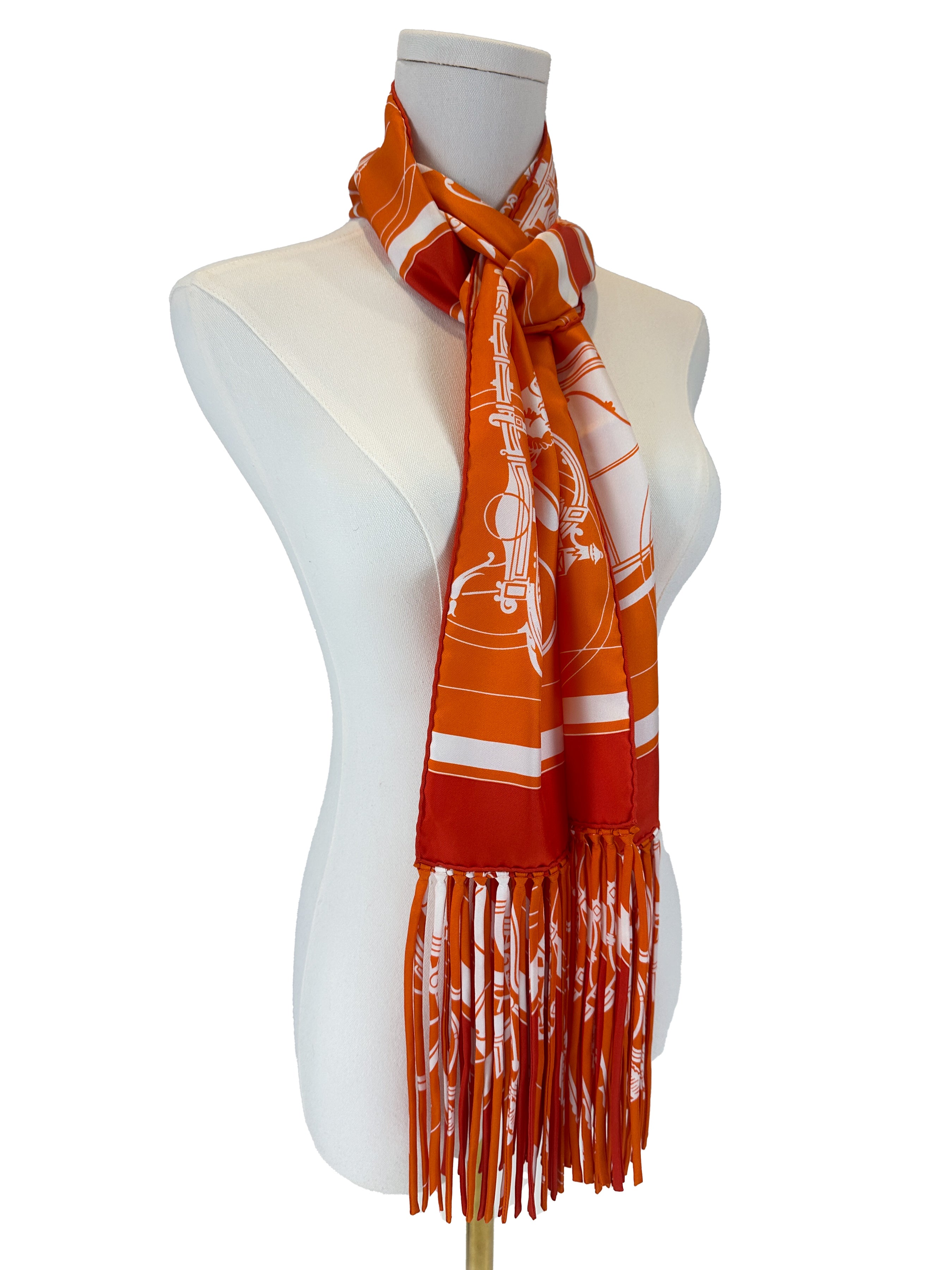 Hermès Ex-Libris Fringe Shawl