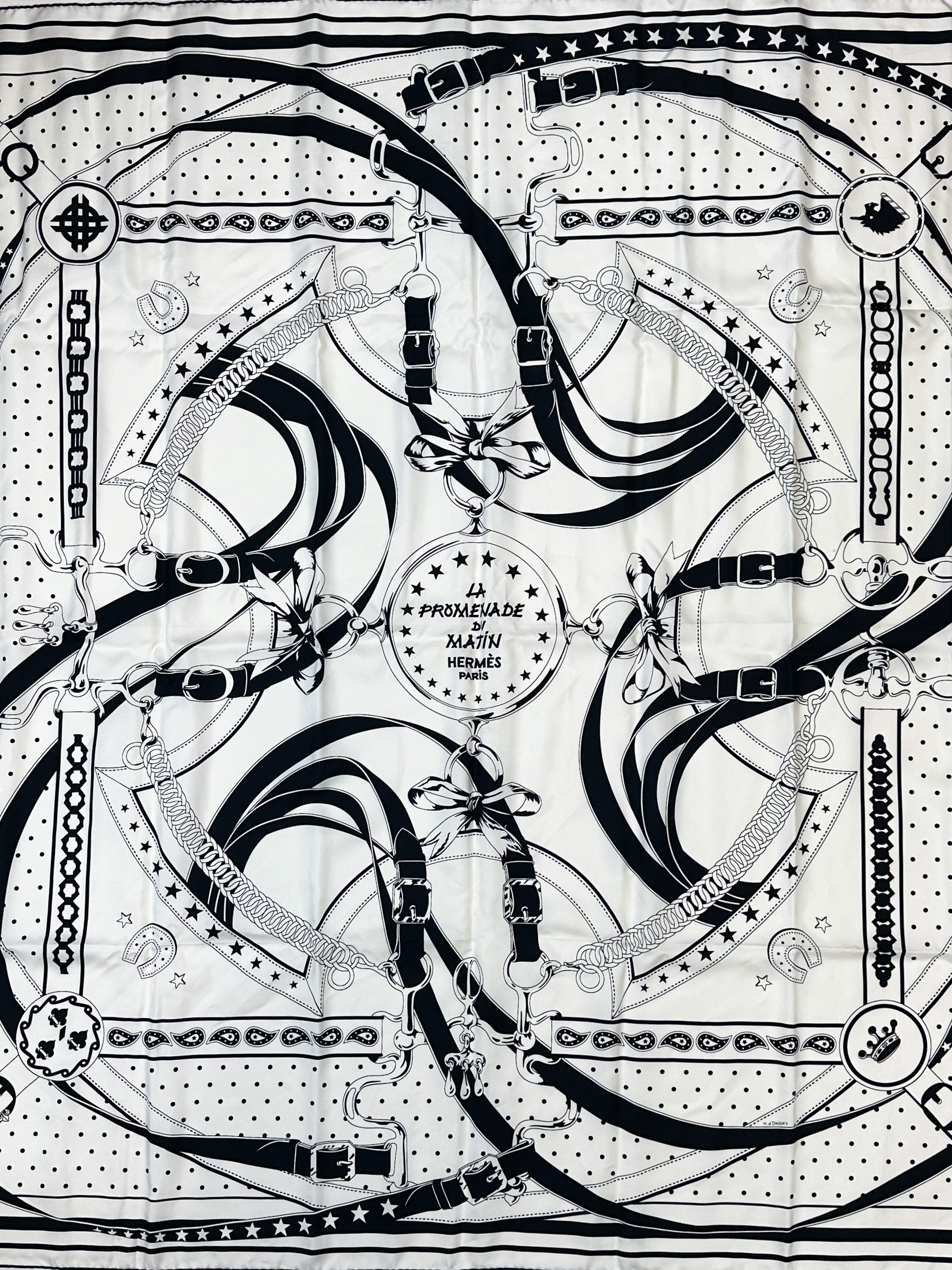 Hermès La Promenade du Matin Bandana Double Face Silk 140