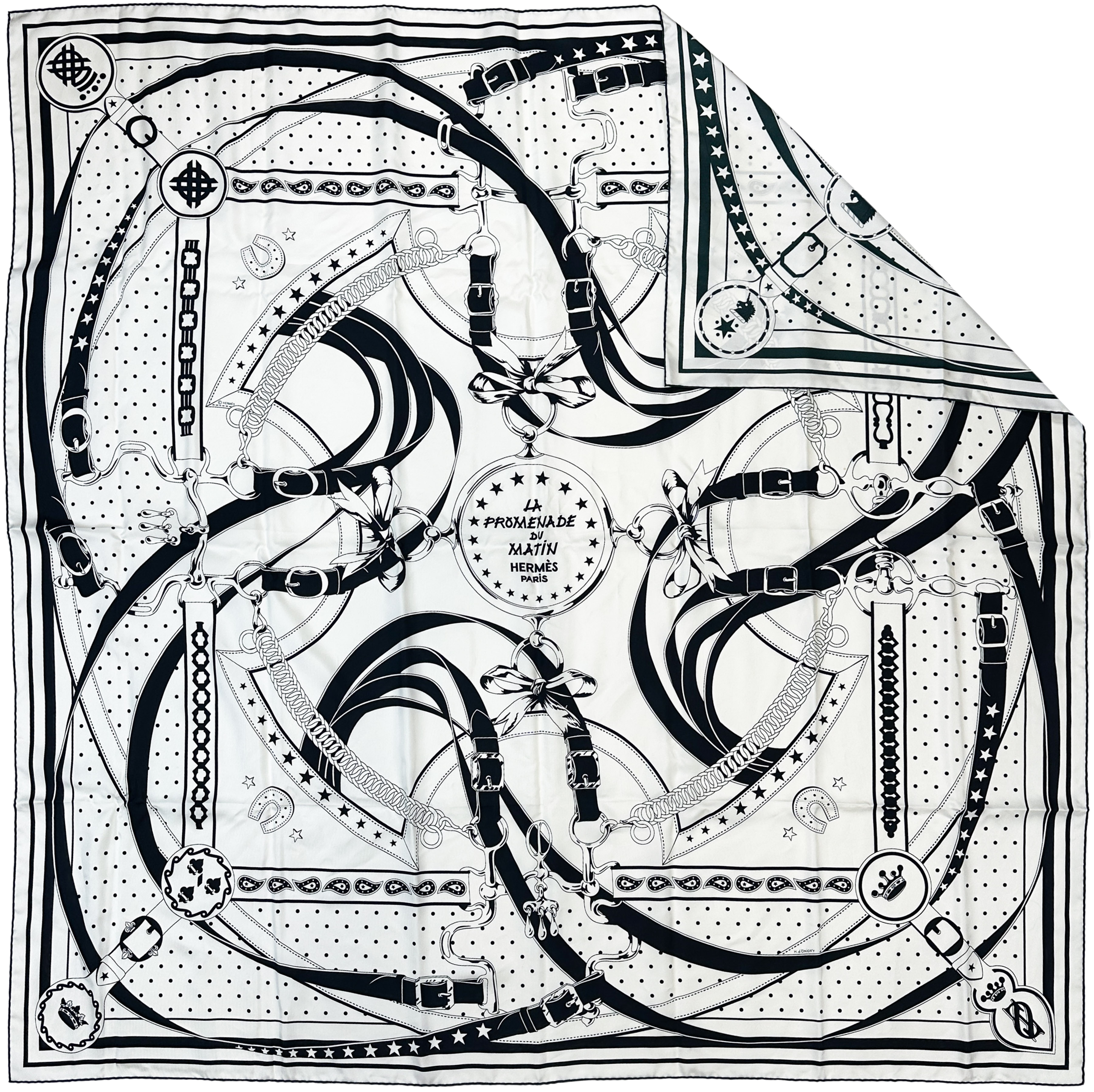 Hermès La Promenade du Matin Bandana Double Face Silk 140