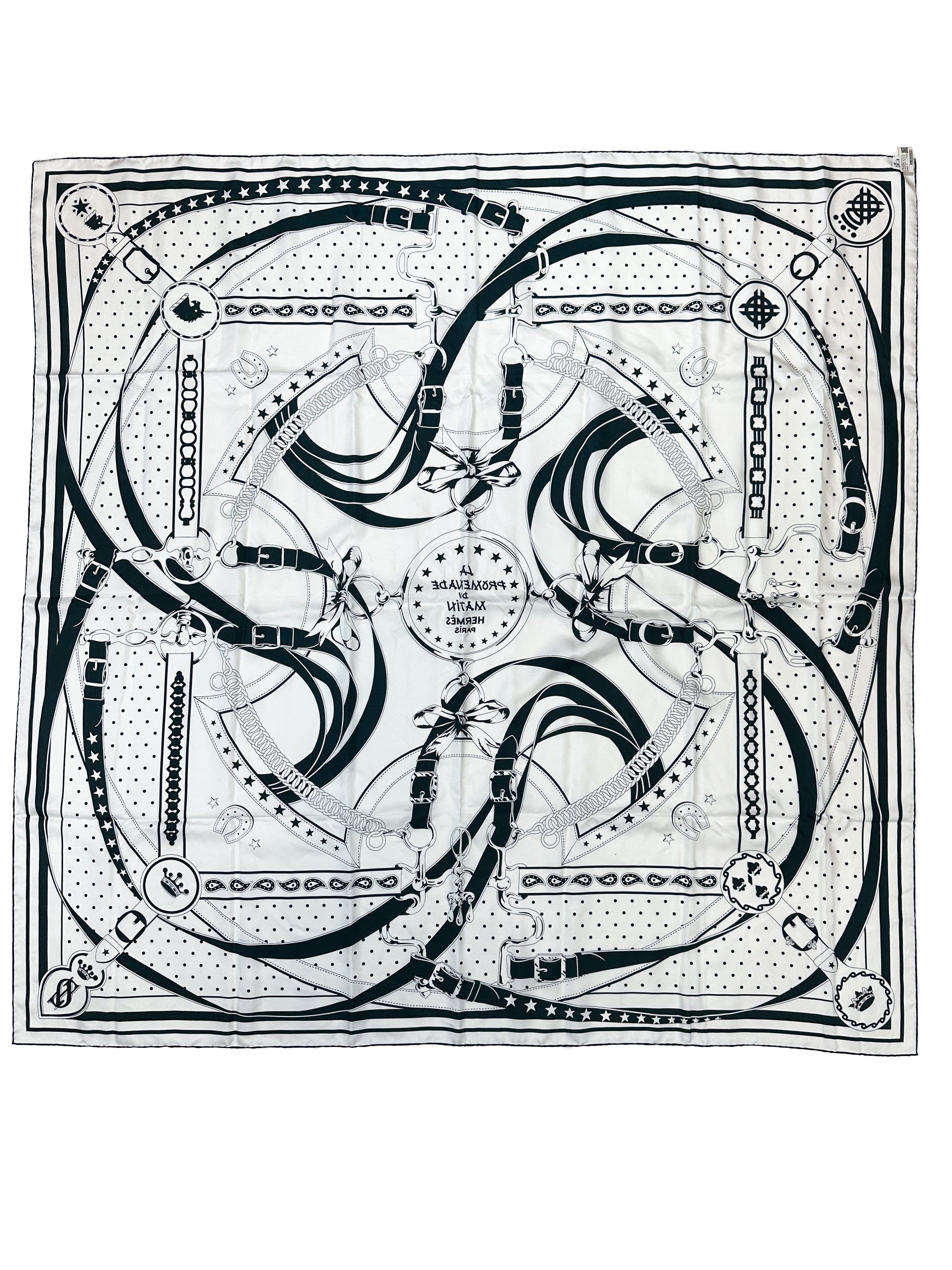 Hermès La Promenade du Matin Bandana Double Face Silk 140