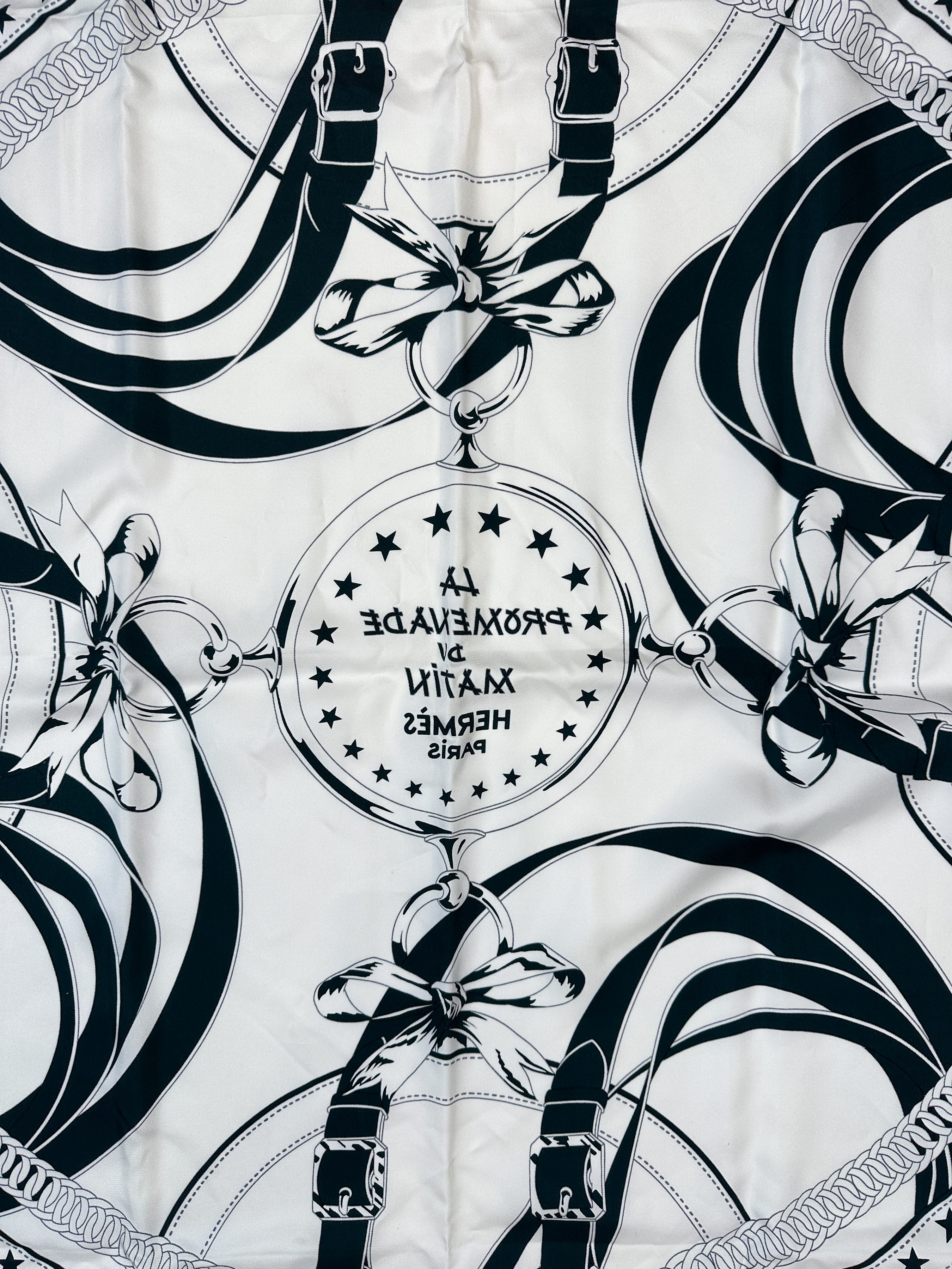 Hermès La Promenade du Matin Bandana Double Face Silk 140