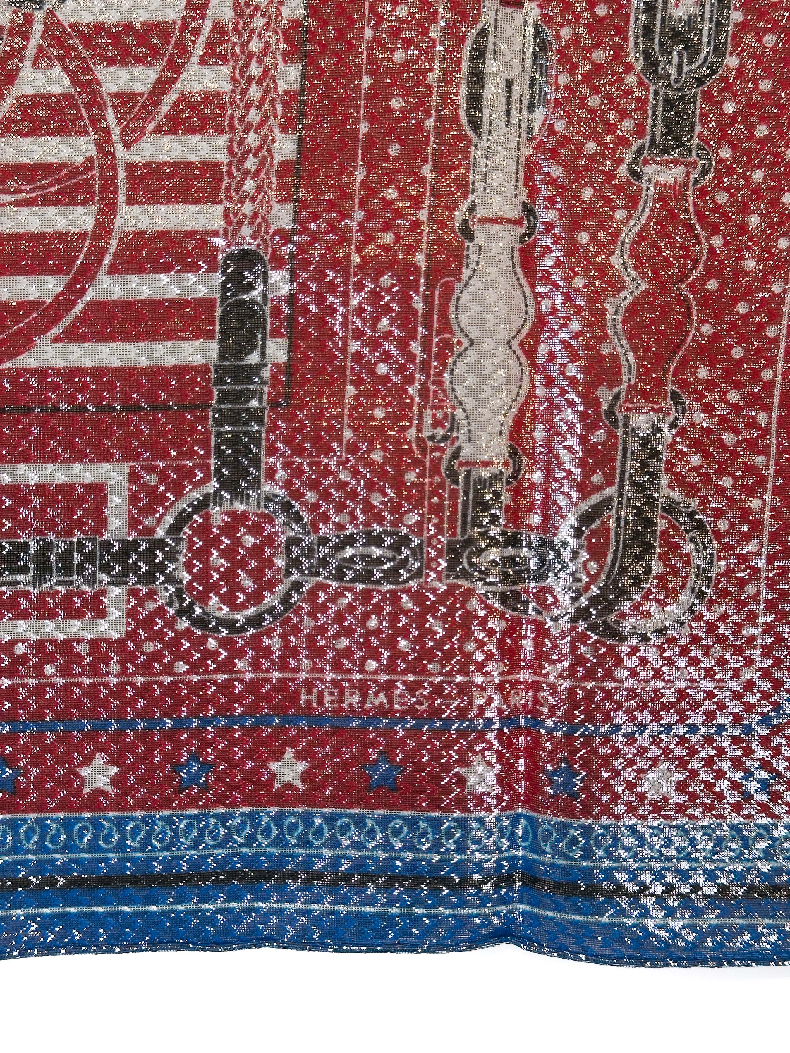 Hermès Coaching Disco Metallic Bandana 55