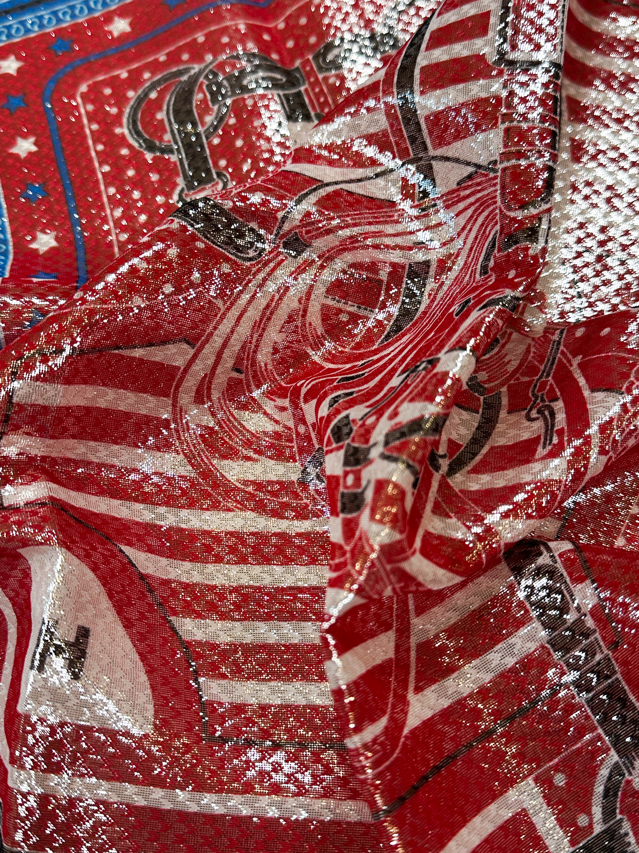 Hermès Coaching Disco Metallic Bandana 55