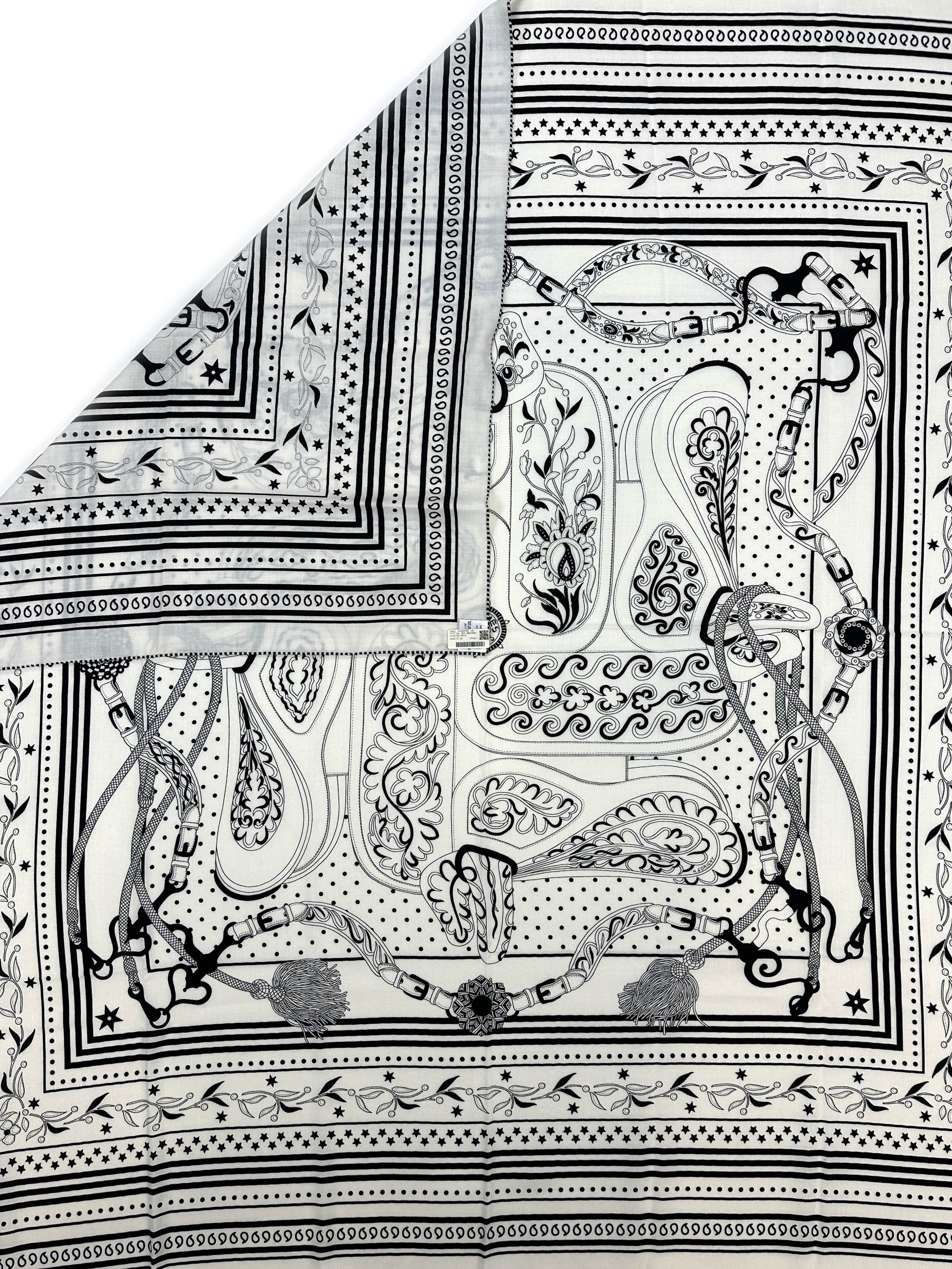 Hermès Festival des Amazones Bandana Cashmere Silk 140